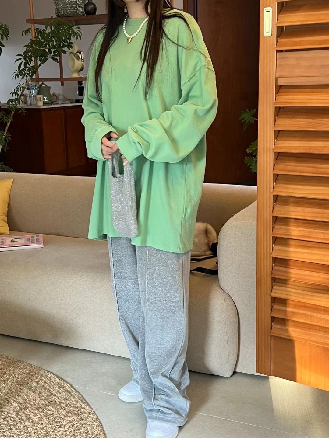 SWEATER LIKE LONG SLEEVE TOP
