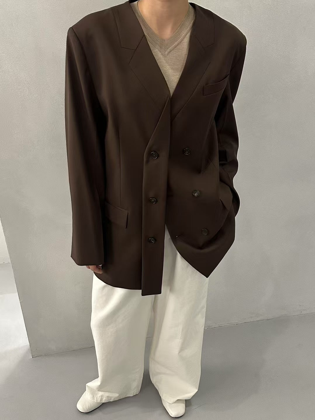 COLLARLESS OVERSIZE BLAZER
