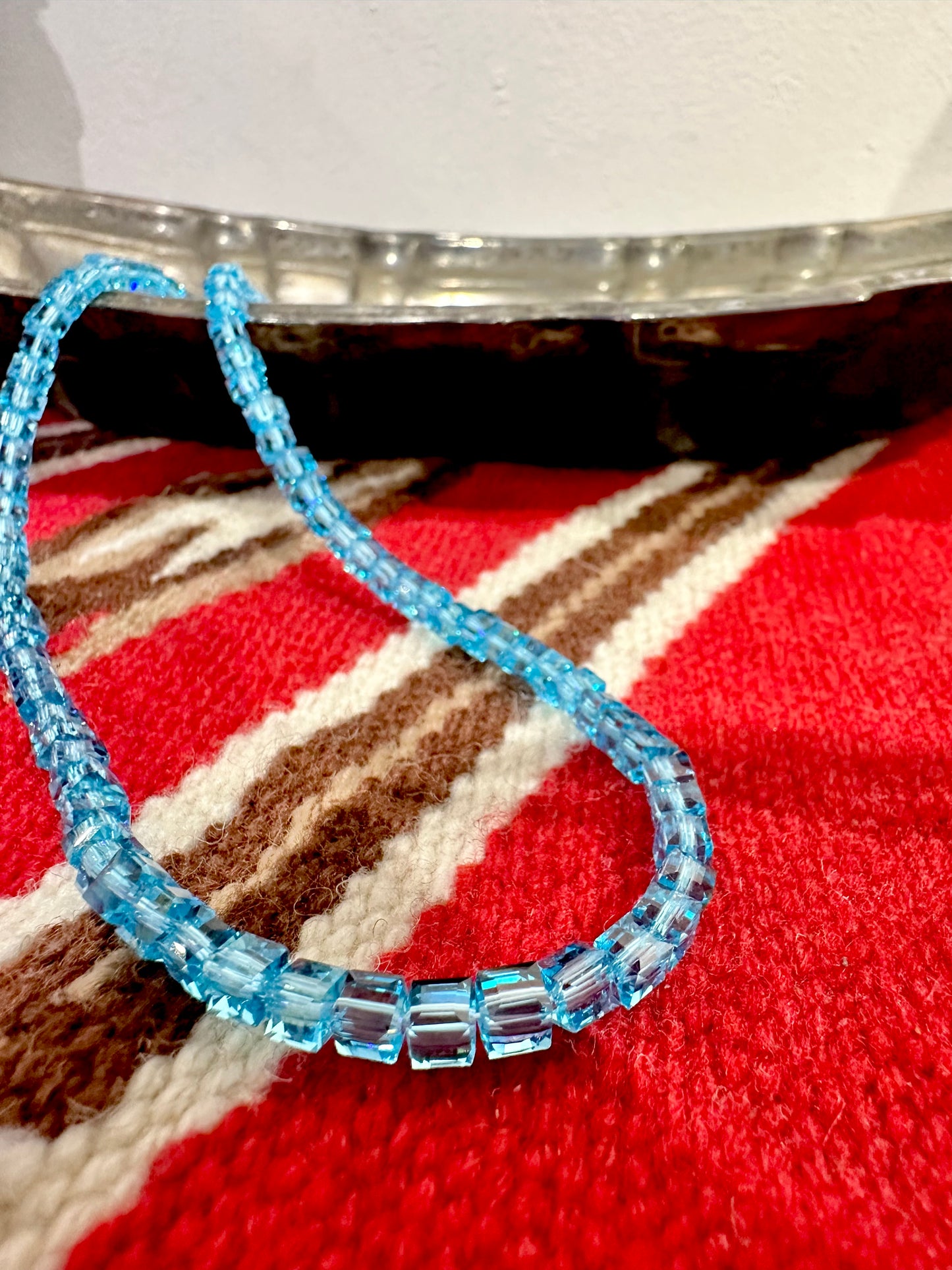 JAPAN CUBIC GLAZE TRANSPARENT BEADS NECKLACE