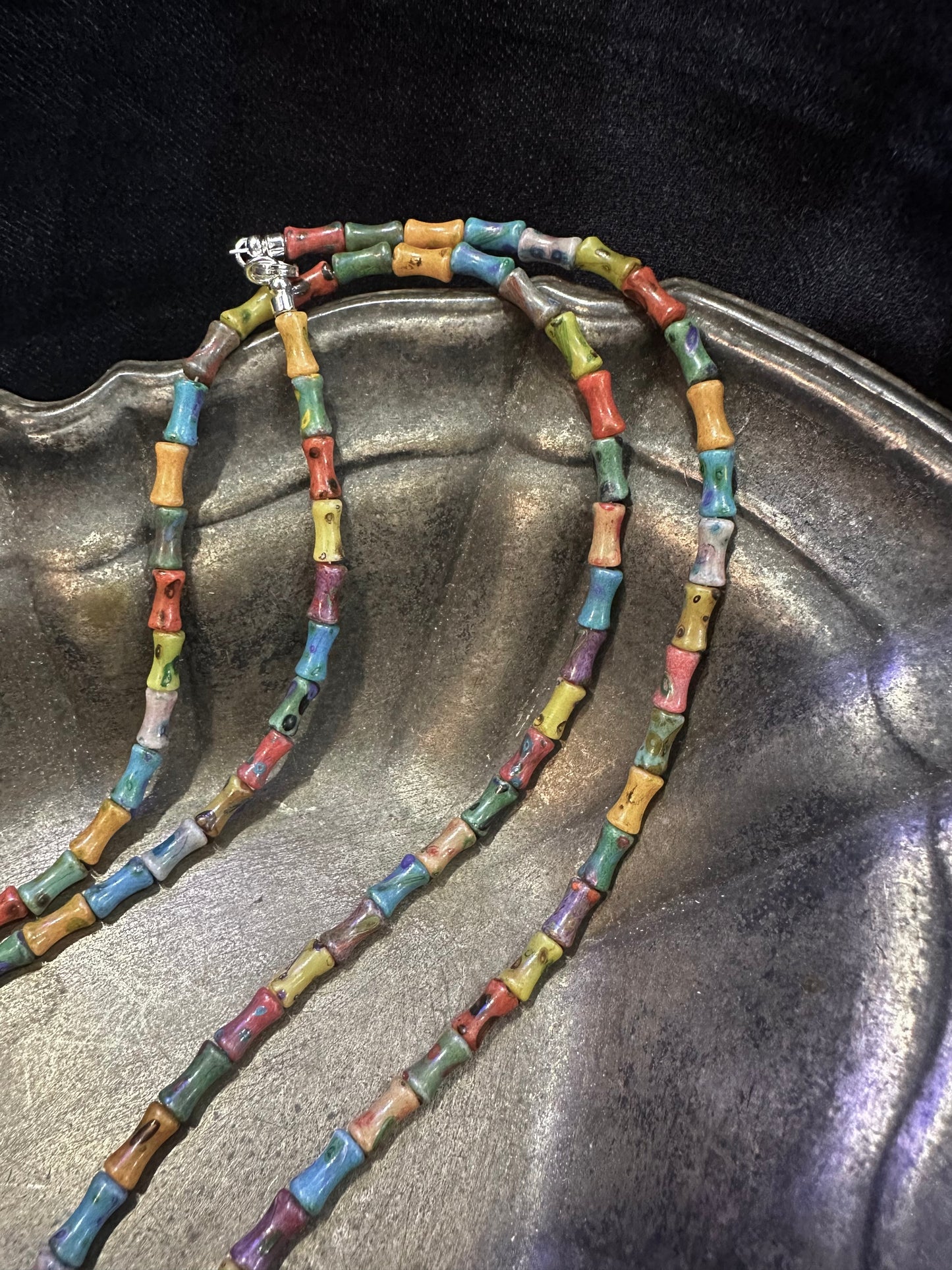 BAMBOO TUBE BEADS NECKLACE (116cm)