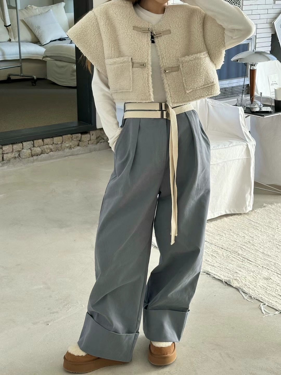 DOUBLE BELT PANTS