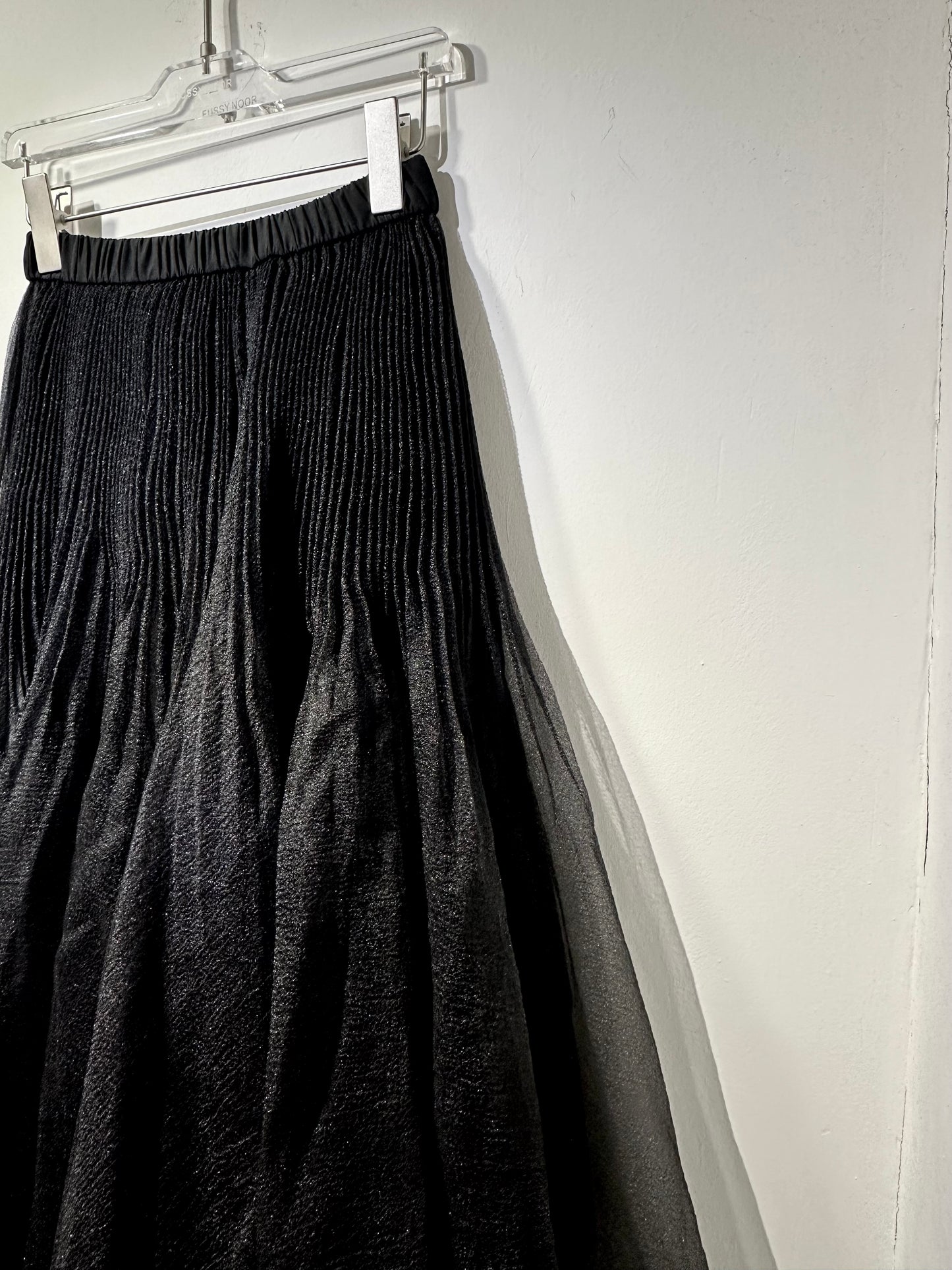 ETHEREAL BLACK PLEAT SKIRT