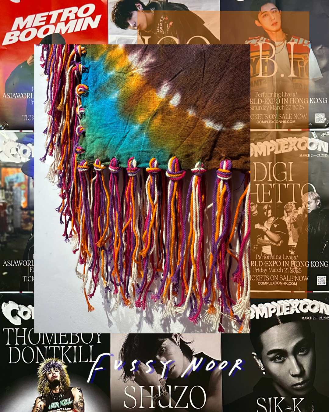 TIE DYE FRINGE BOHO CHIC CROSSBODY BAG ( HANDMADE - THAILAND )