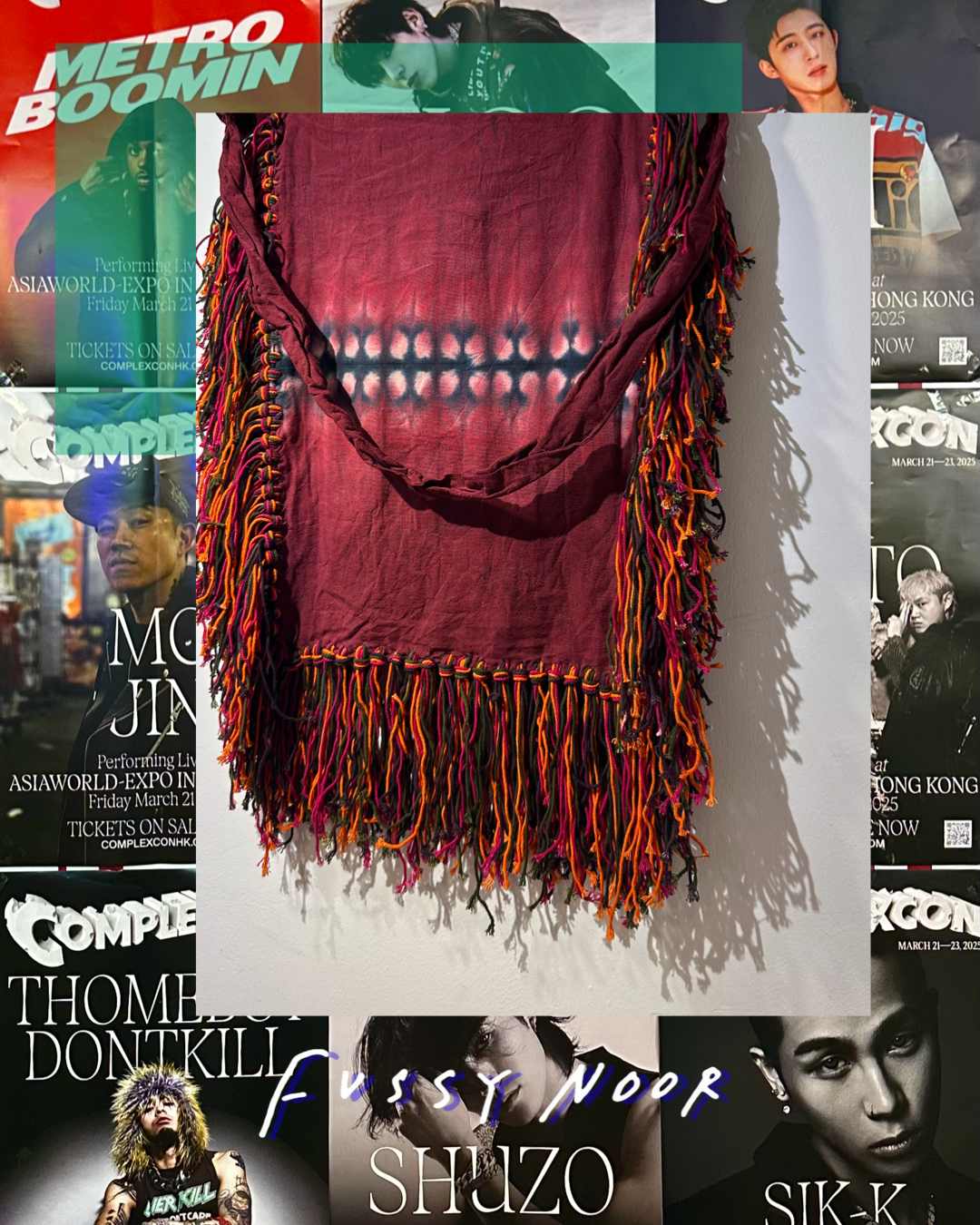 TIE DYE FRINGE BOHO CHIC CROSSBODY BAG ( HANDMADE - THAILAND )
