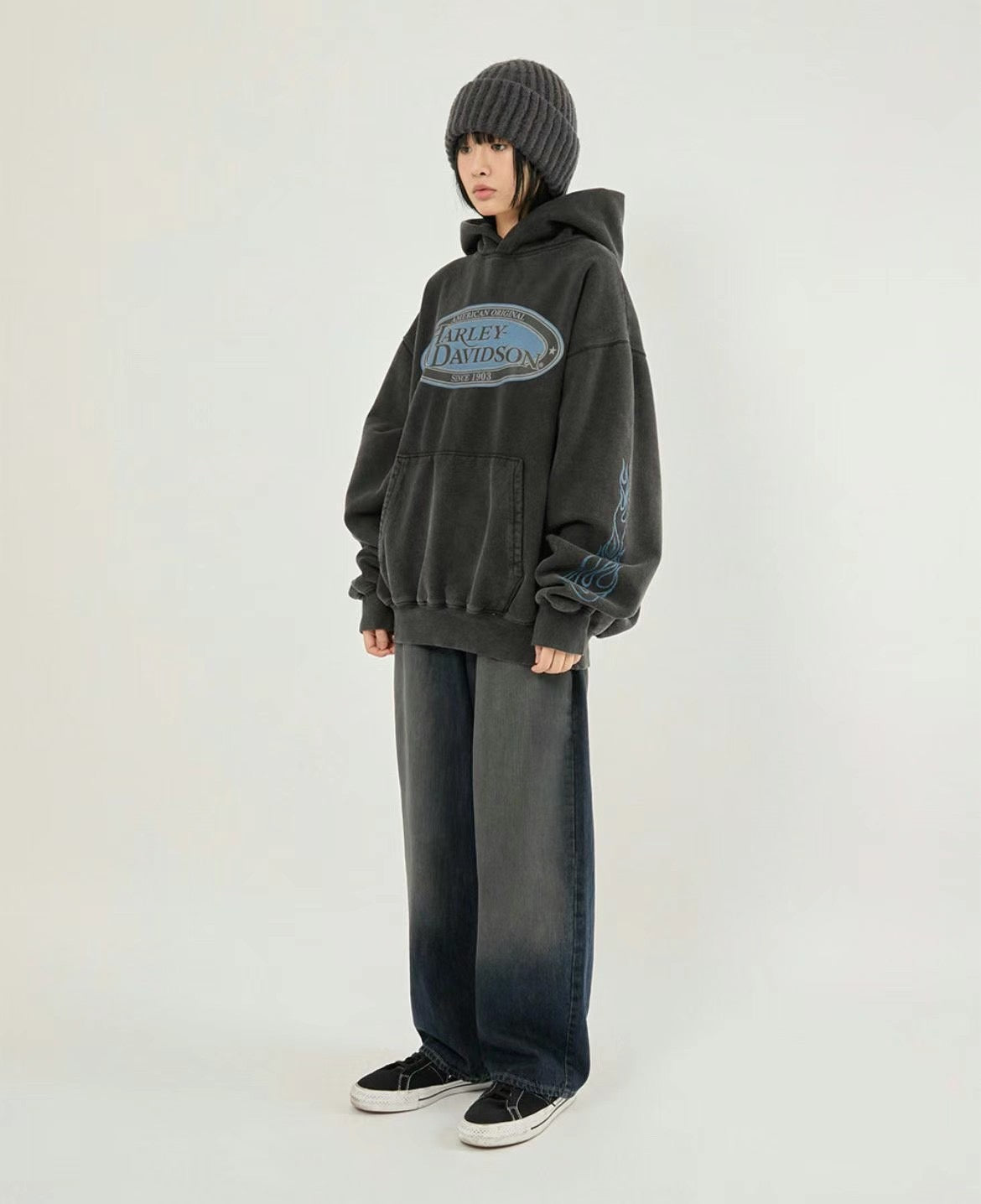 !!!EARLYBIRD SPECIAL OFFER until Sunday!!! BLUE PRINT HARLEY DAVIDSON HOODIE - FLEECE