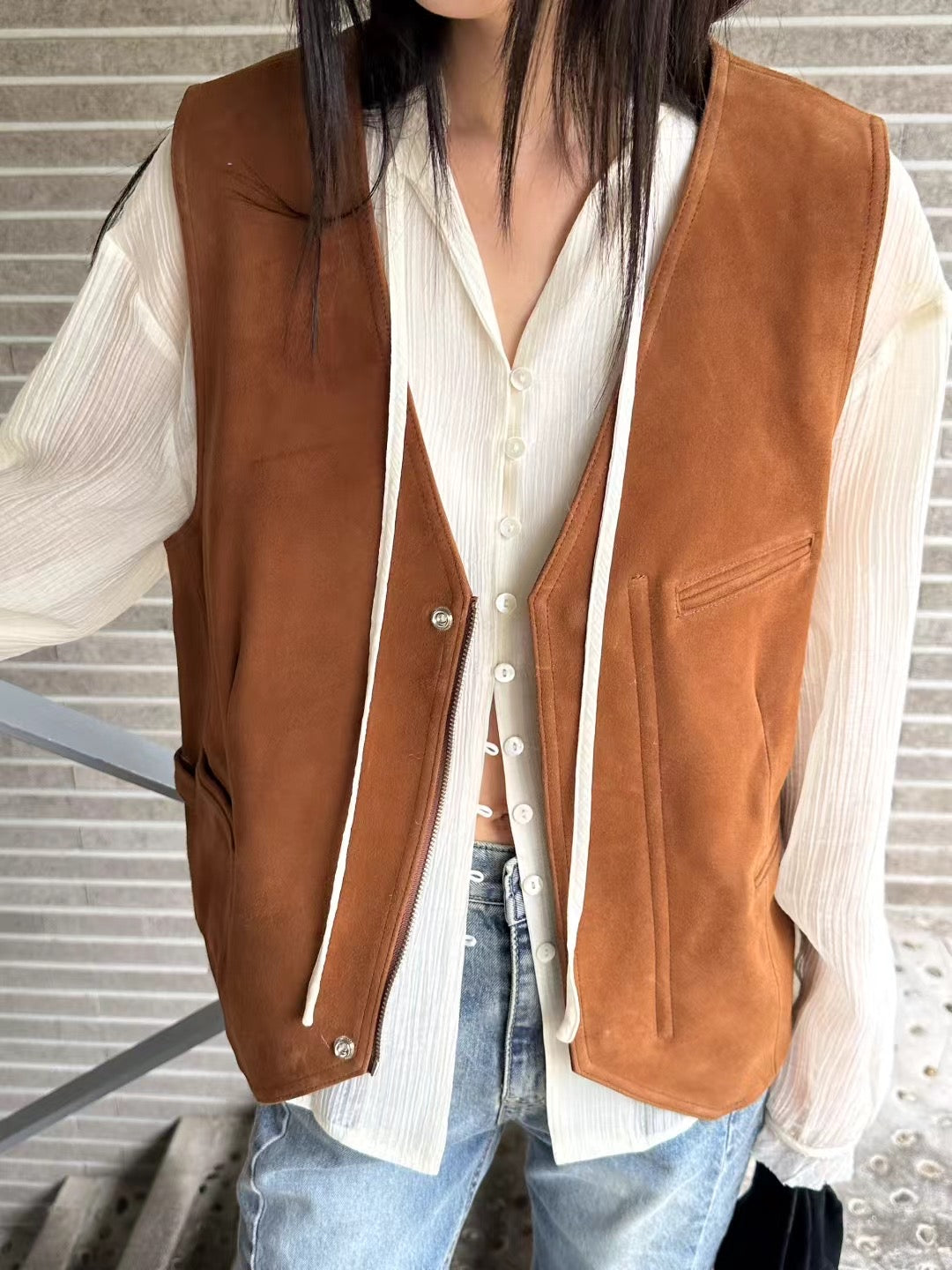 LAMBSKIN VEST JACKET