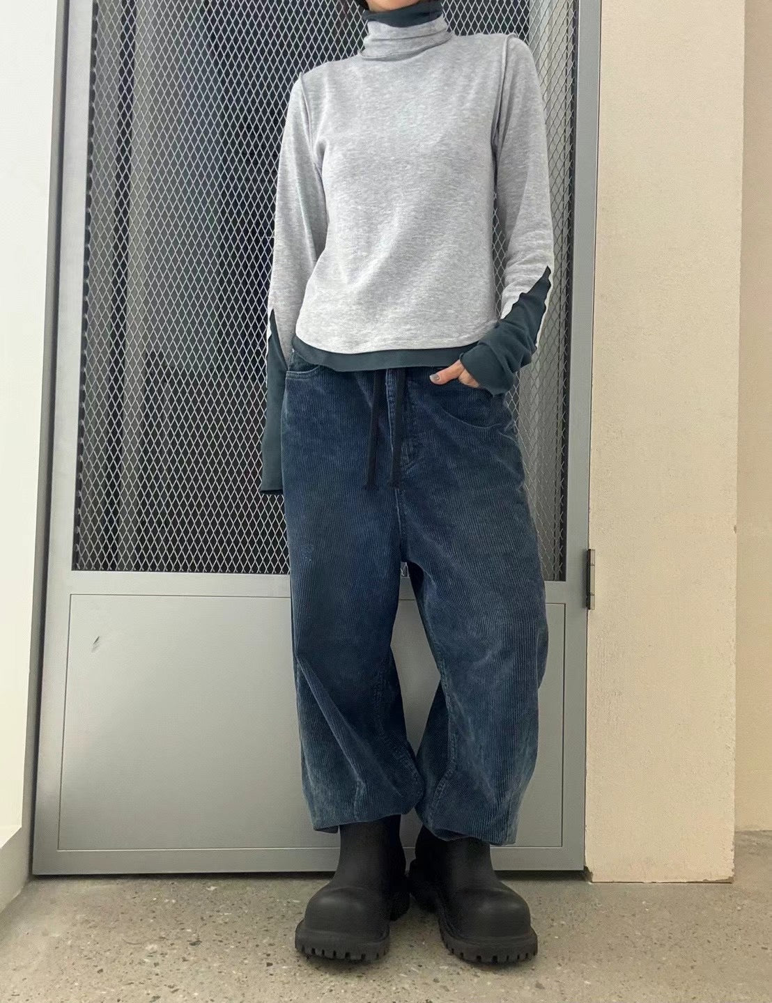 2 COLOURS TURTLE NECK TOP