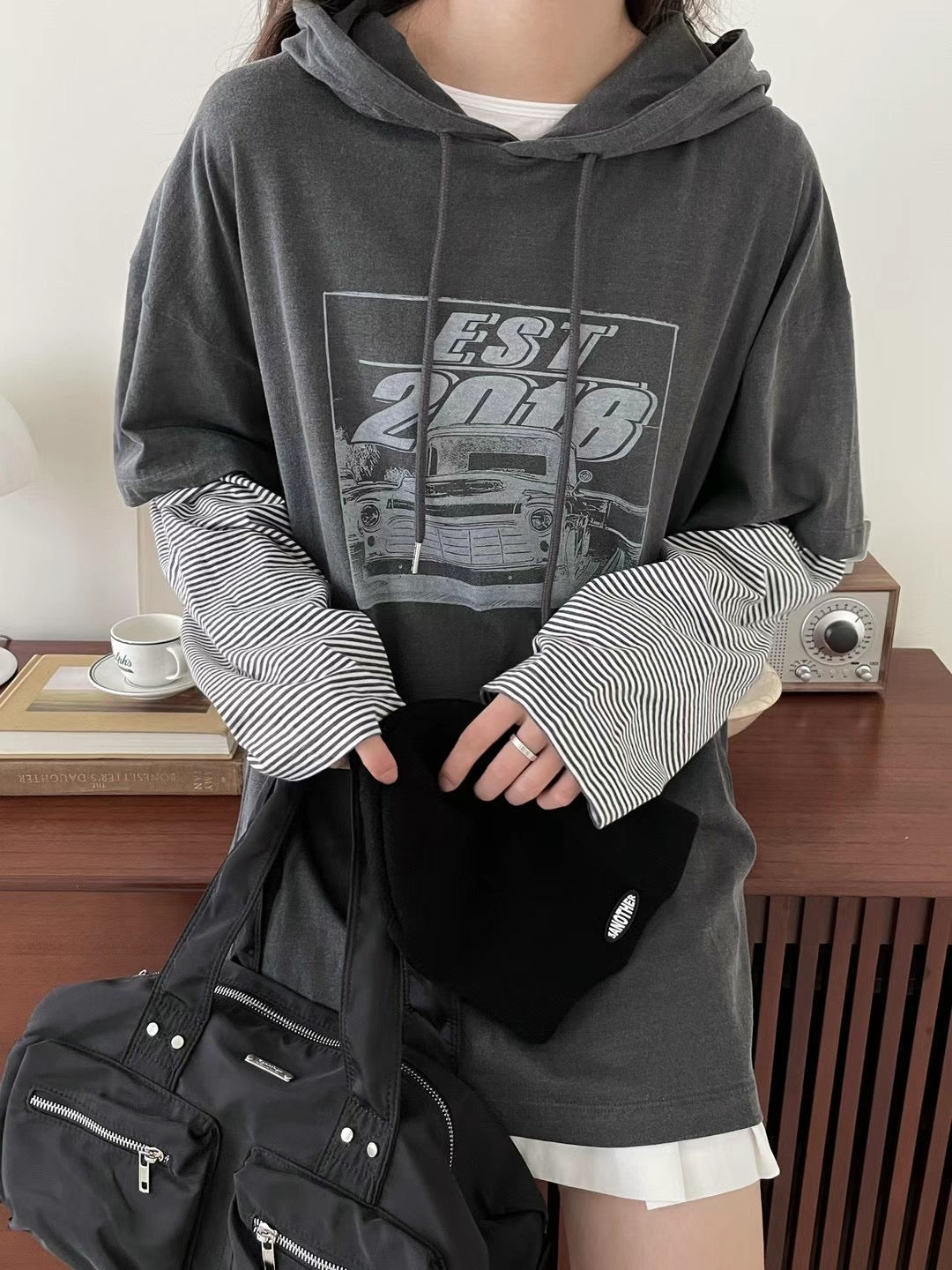 !!!LAST ORDER - SPECIAL OFFER until Sunday!!! STRIPE SLEEVES TEE HOODIE