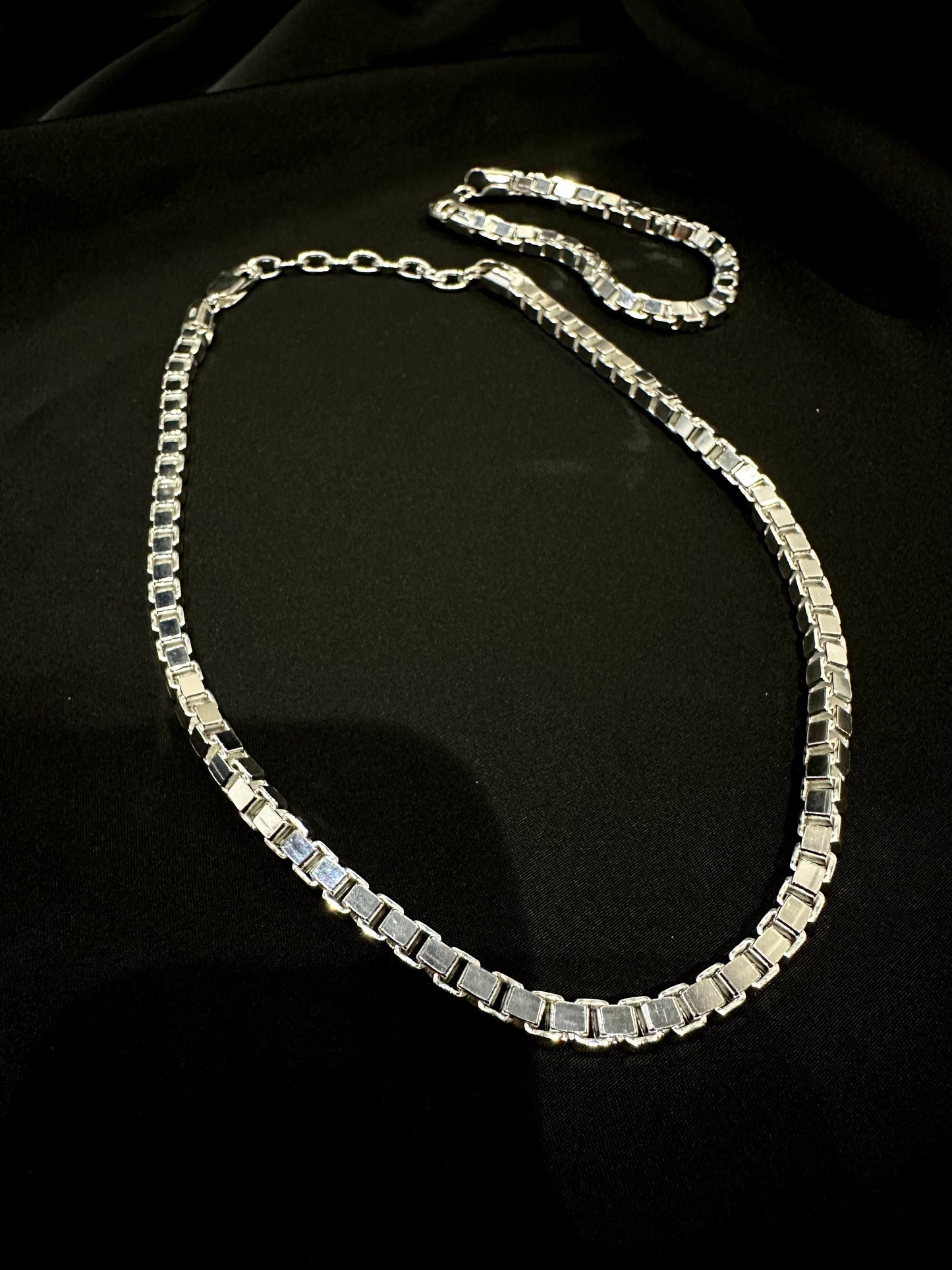 HANDMADE 925 CUBE CHAIN NECKLACE / BRACLET