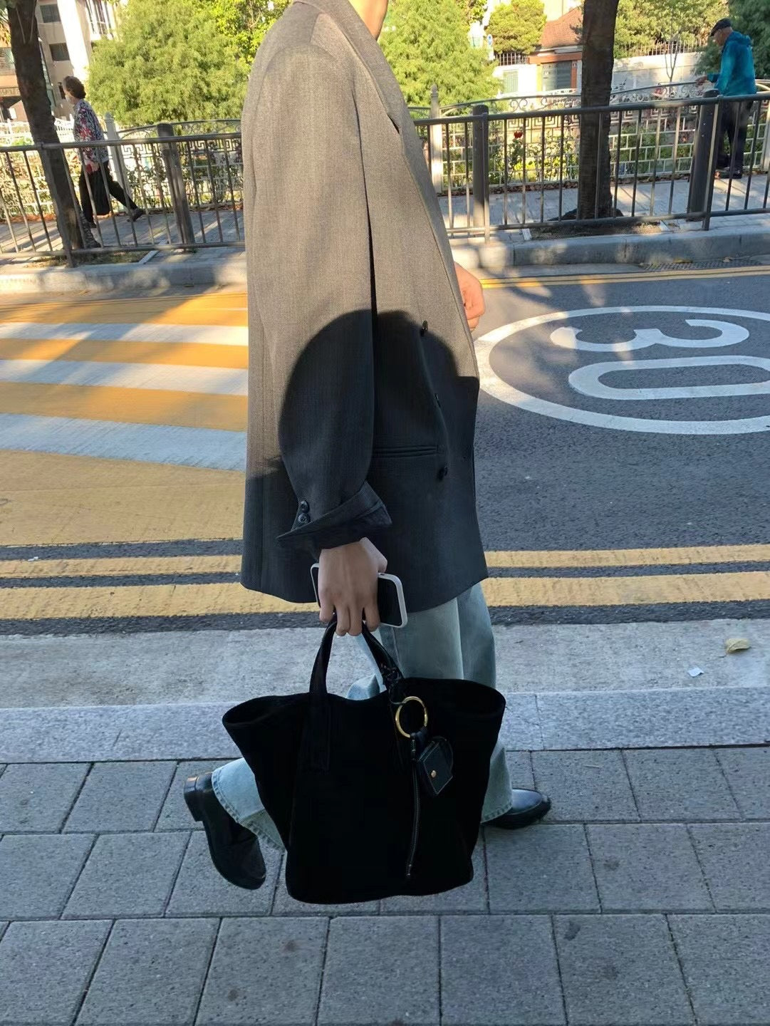 SUEDE HANDBAG