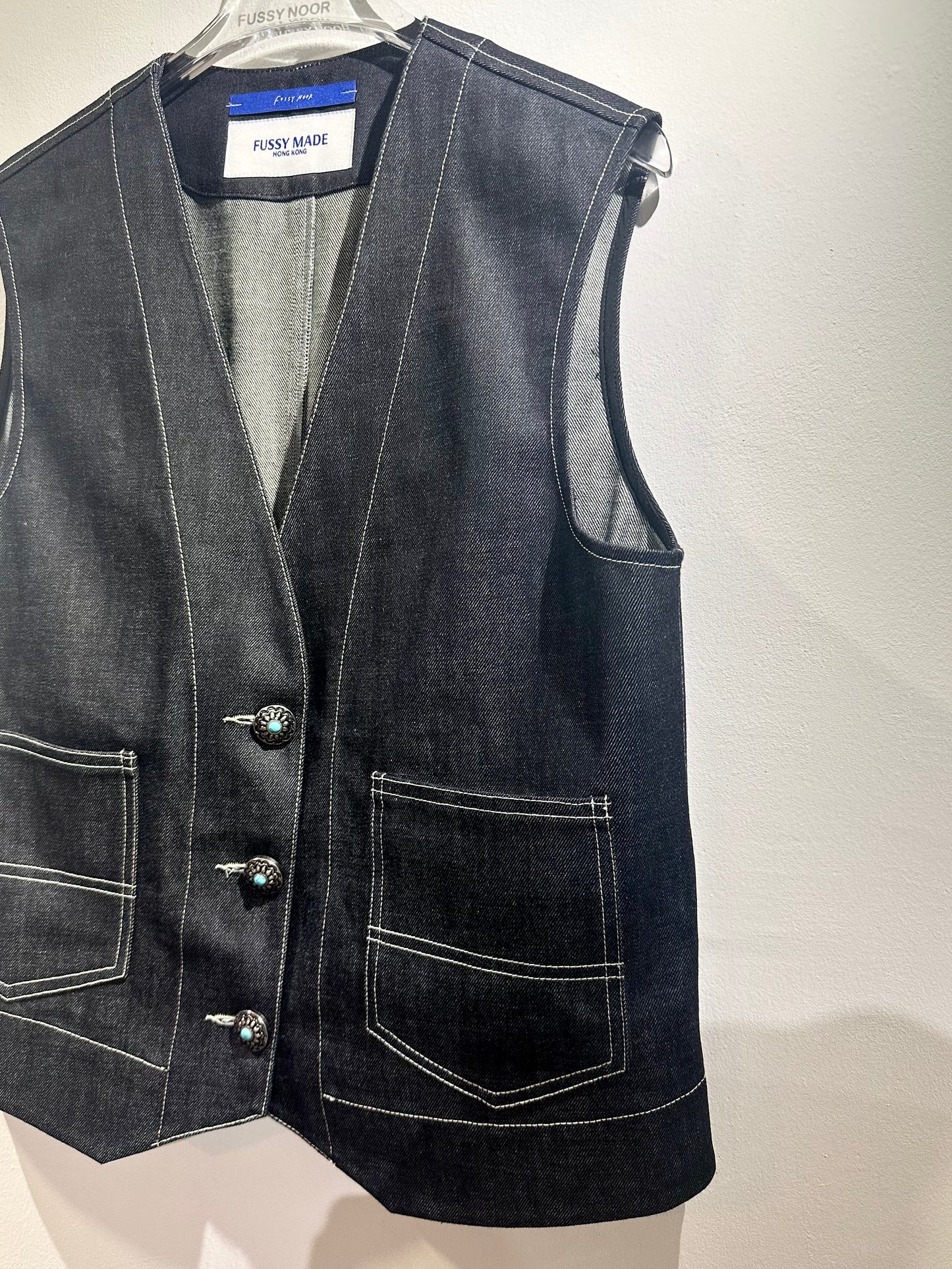 • FUSSY MADE • RAW DENIM VEST