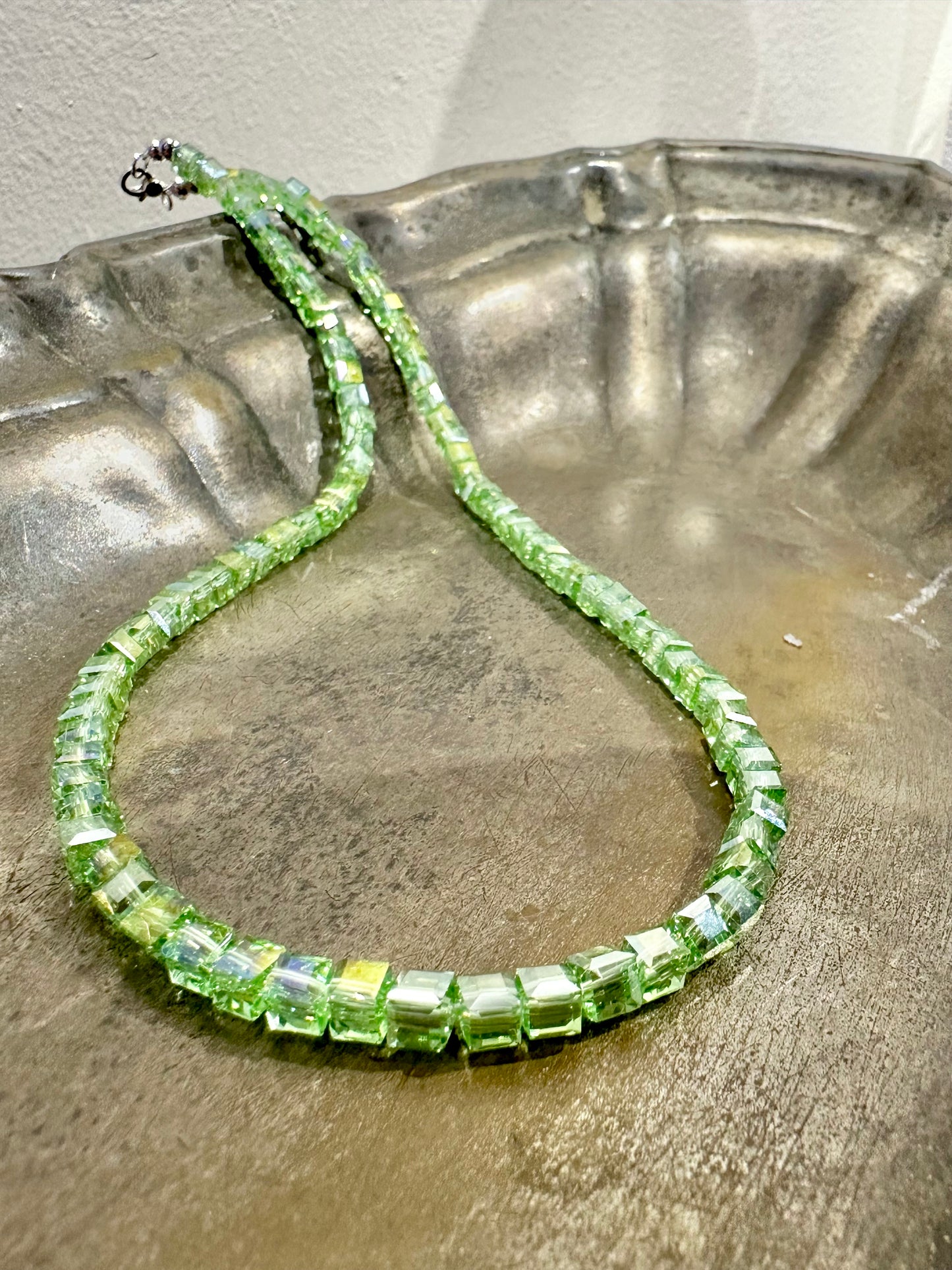 JAPAN CUBIC GLAZE TRANSPARENT BEADS NECKLACE