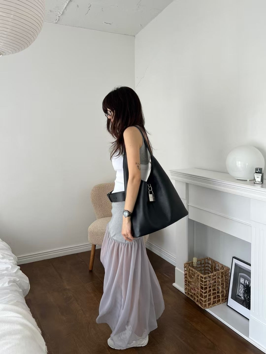 COTTON X CHIFFON SKIRT - 4 COLOURS