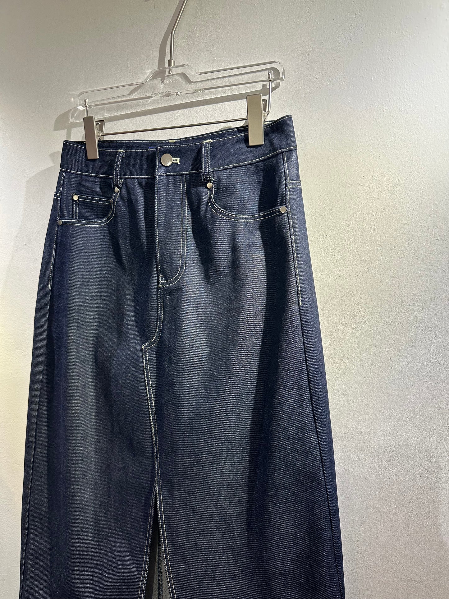 • FUSSY MADE • TEXTURED DENIM SKIRT ( Japan Fabric )