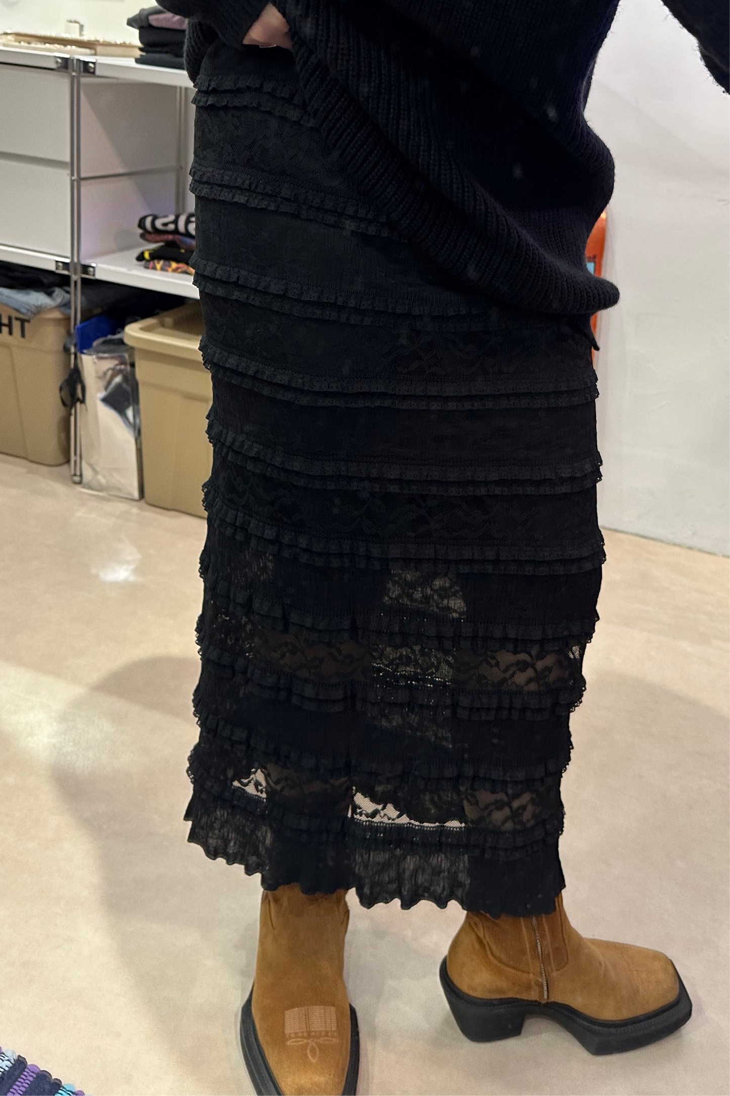 *0* LACE TIERED SKIRT