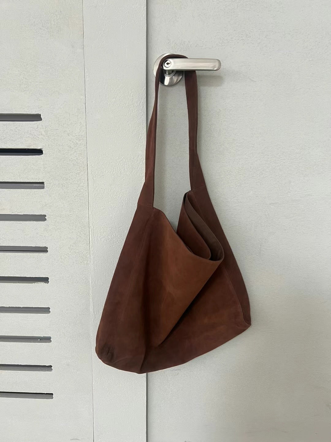 SUEDE LEATHER SHOULDER BAG