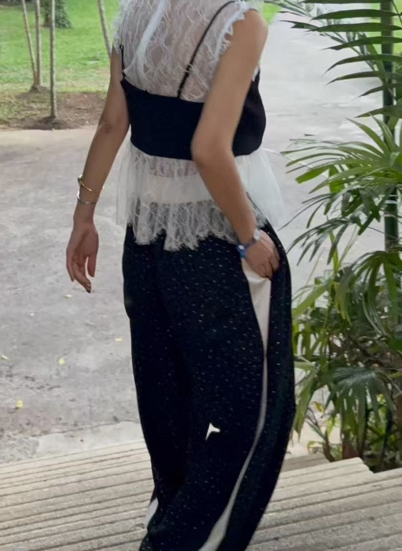GLITTERING TRACK PANTS
