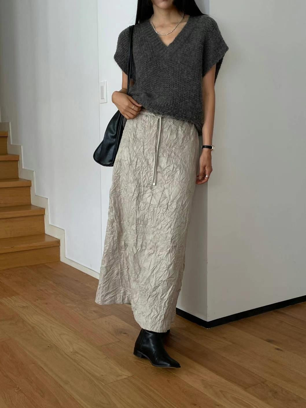CRINKLE TEXTURED SKIRT