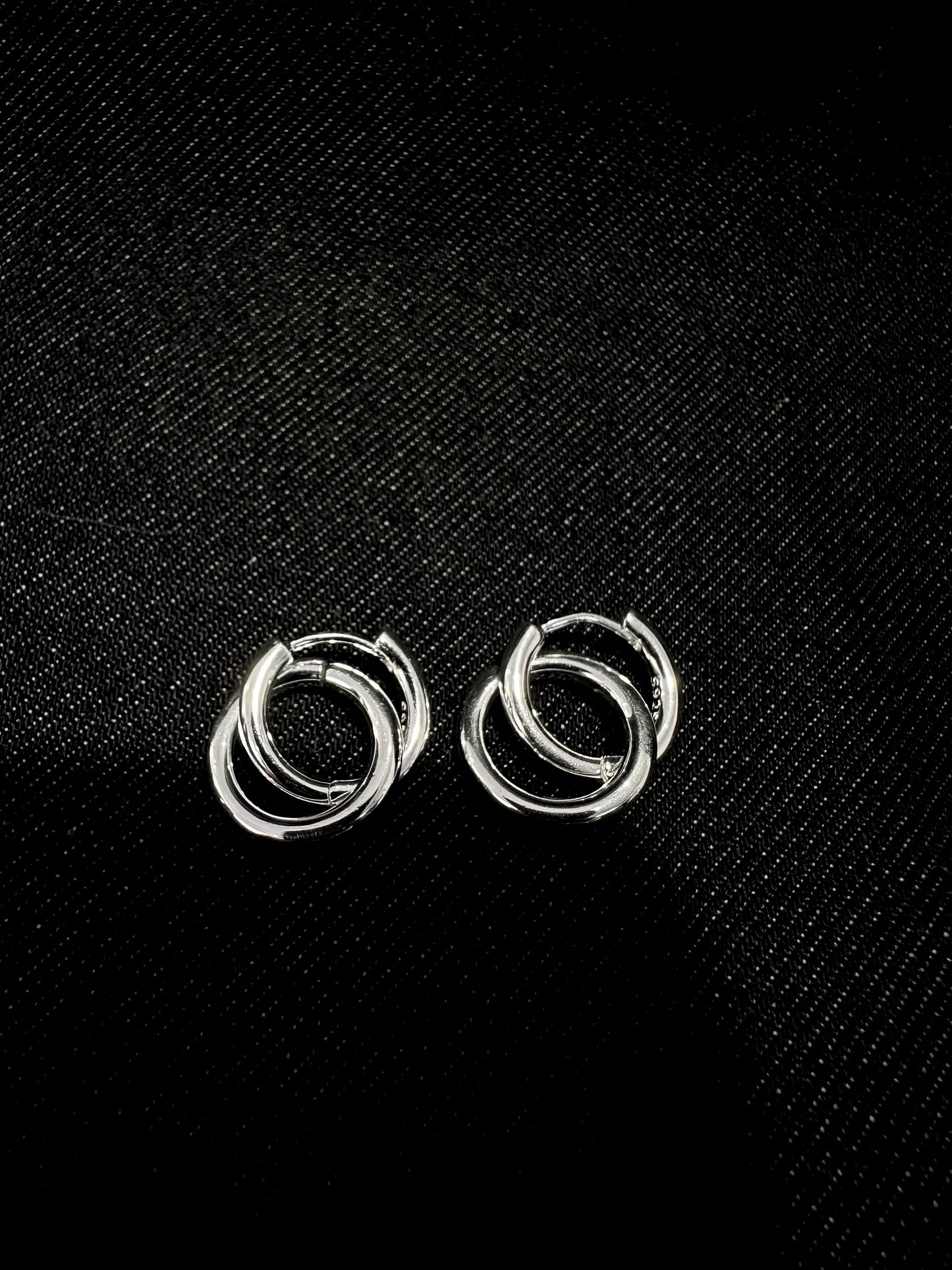 925 DOUBLE RING EARRINGS