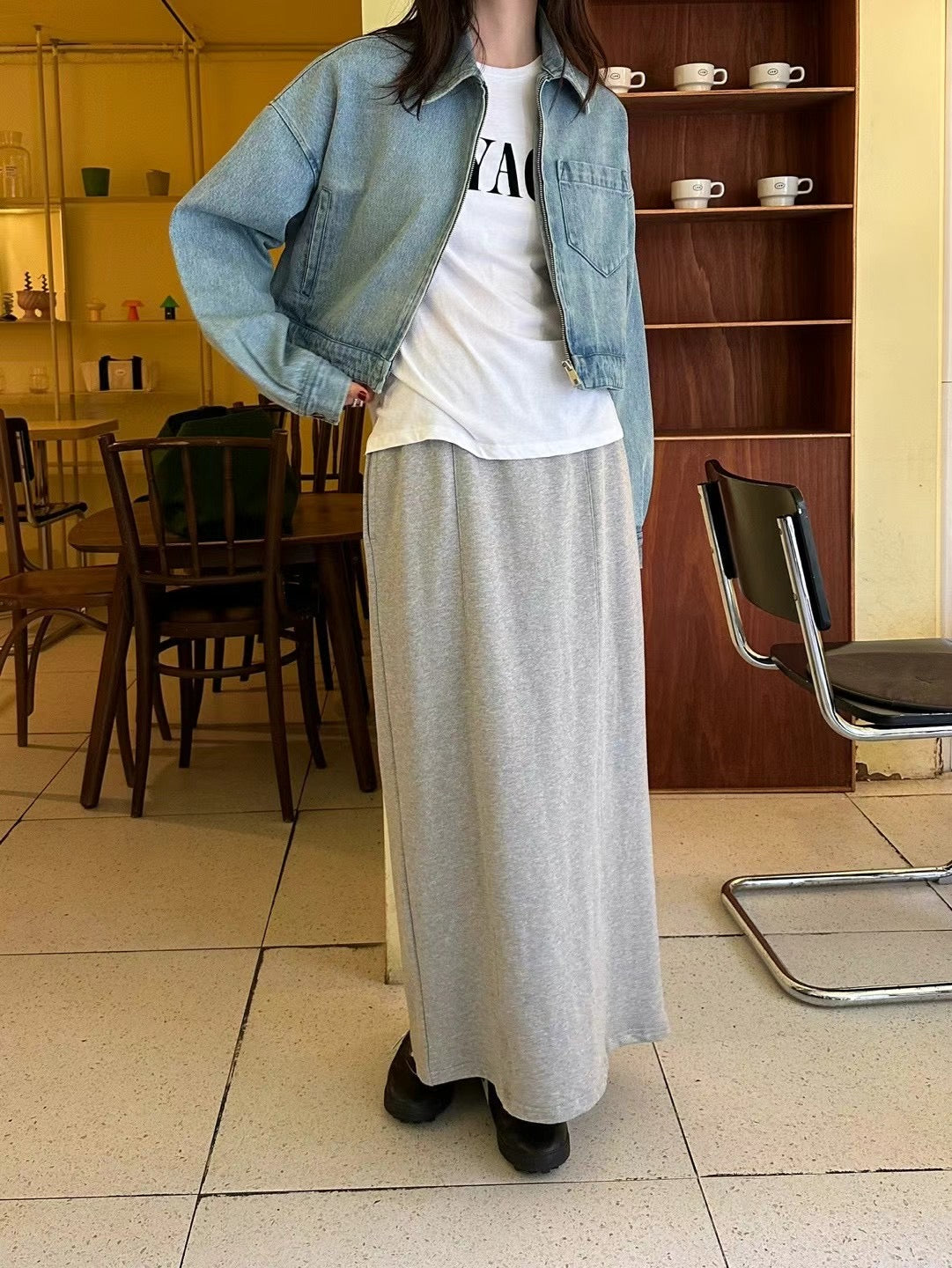 SINGLE POCKET DENIM CROP JACKET