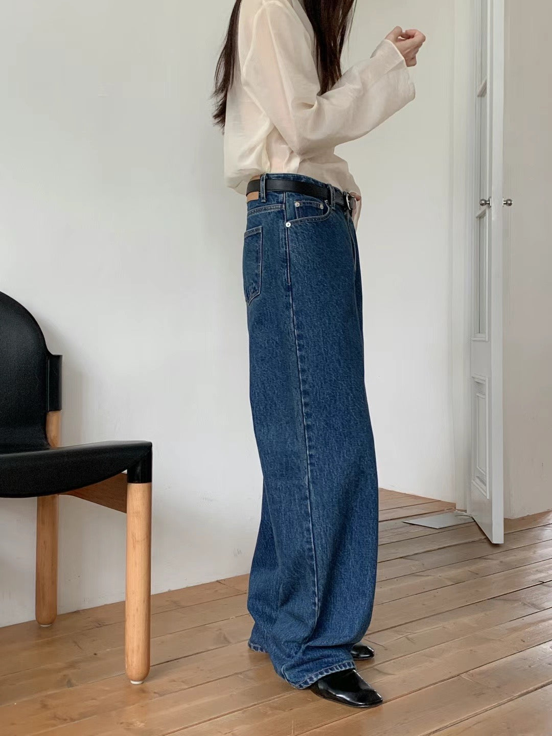 STRAIGHT WIDE DENIM PANTS