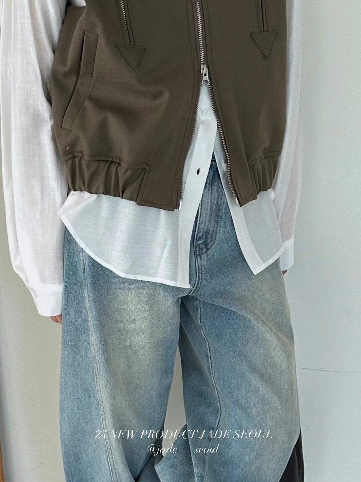 DOUBLE ZIP UP VEST JACKET