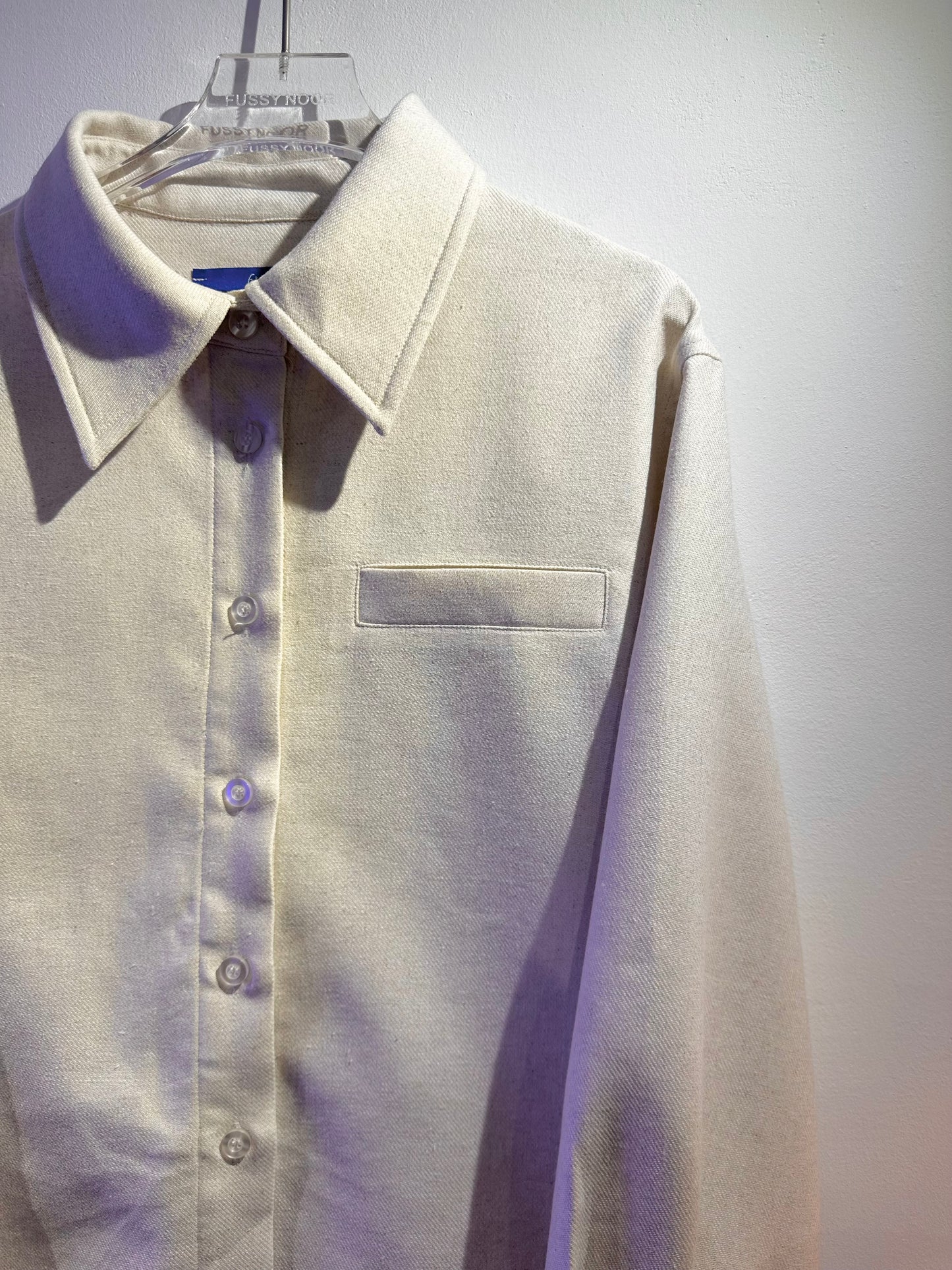 • FUSSY MADE • OATMEAL CROPPED SHIRT
