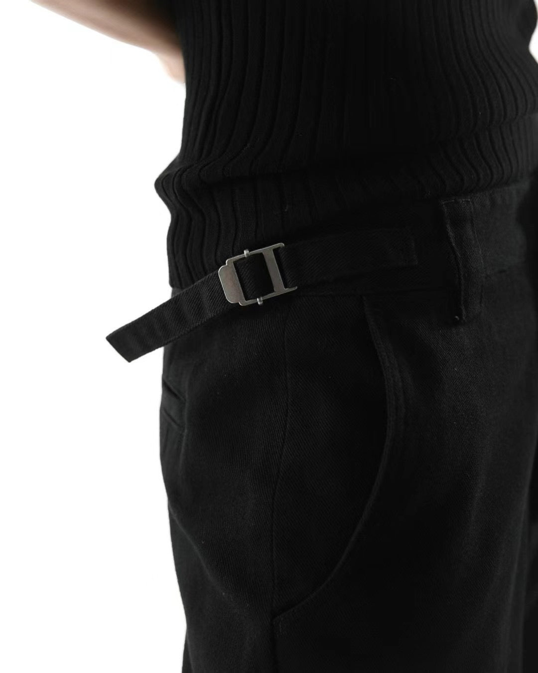 BUCKLE WAISTED CARPENTER PANTS