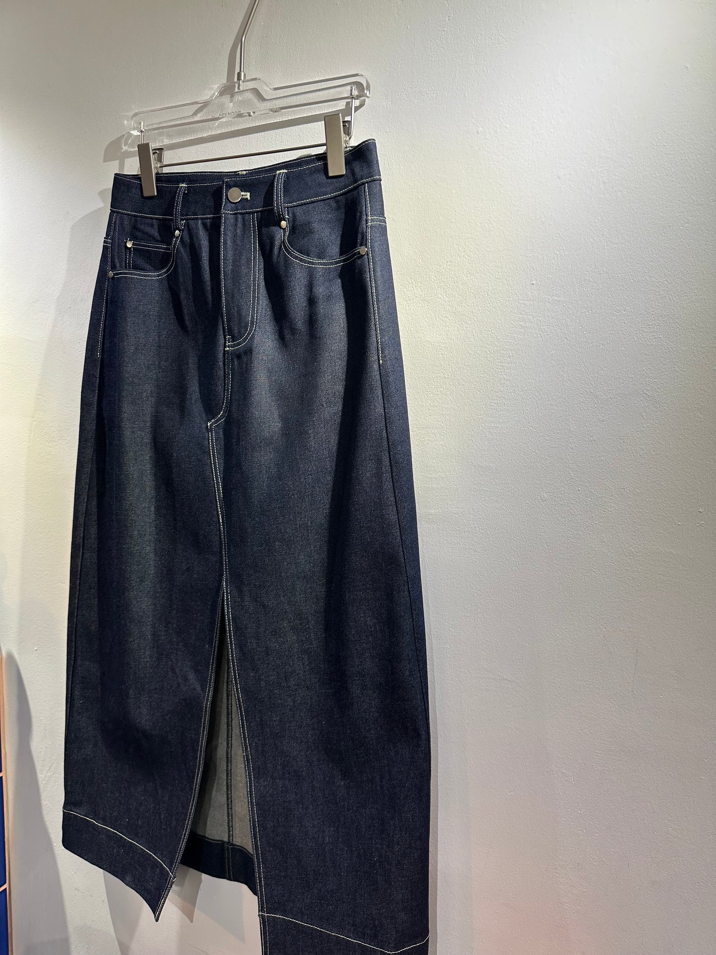 • FUSSY MADE • TEXTURED DENIM SKIRT ( Japan Fabric )