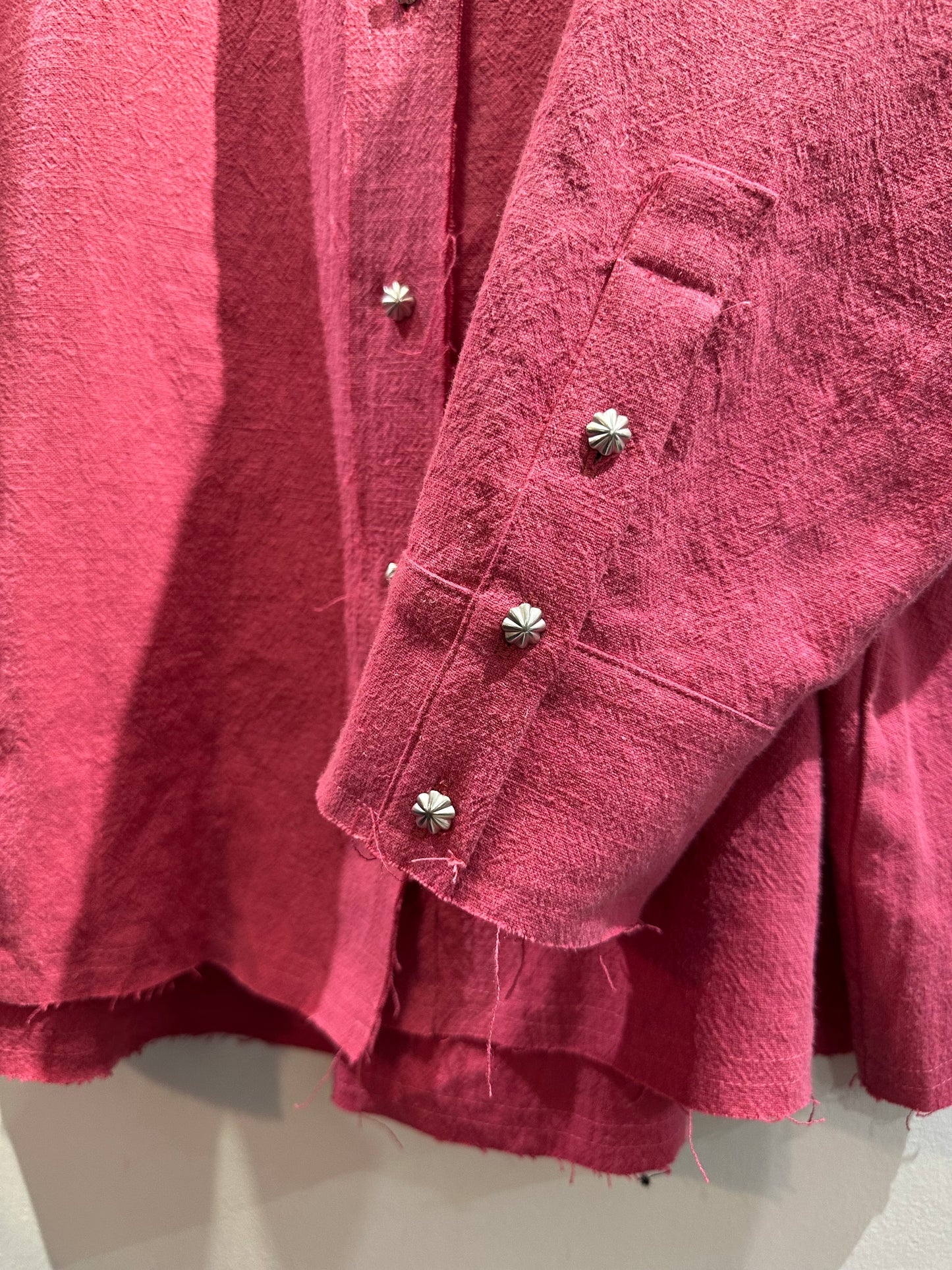 • FUSSY MADE • FRAYED EDGE PINK SHIRT