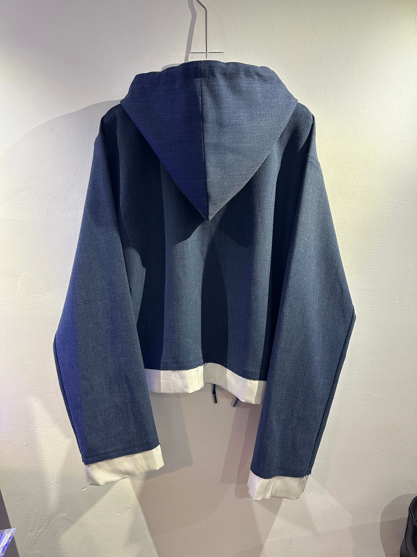 • FUSSY MADE • FAKE DENIM HOODED BLOUSE