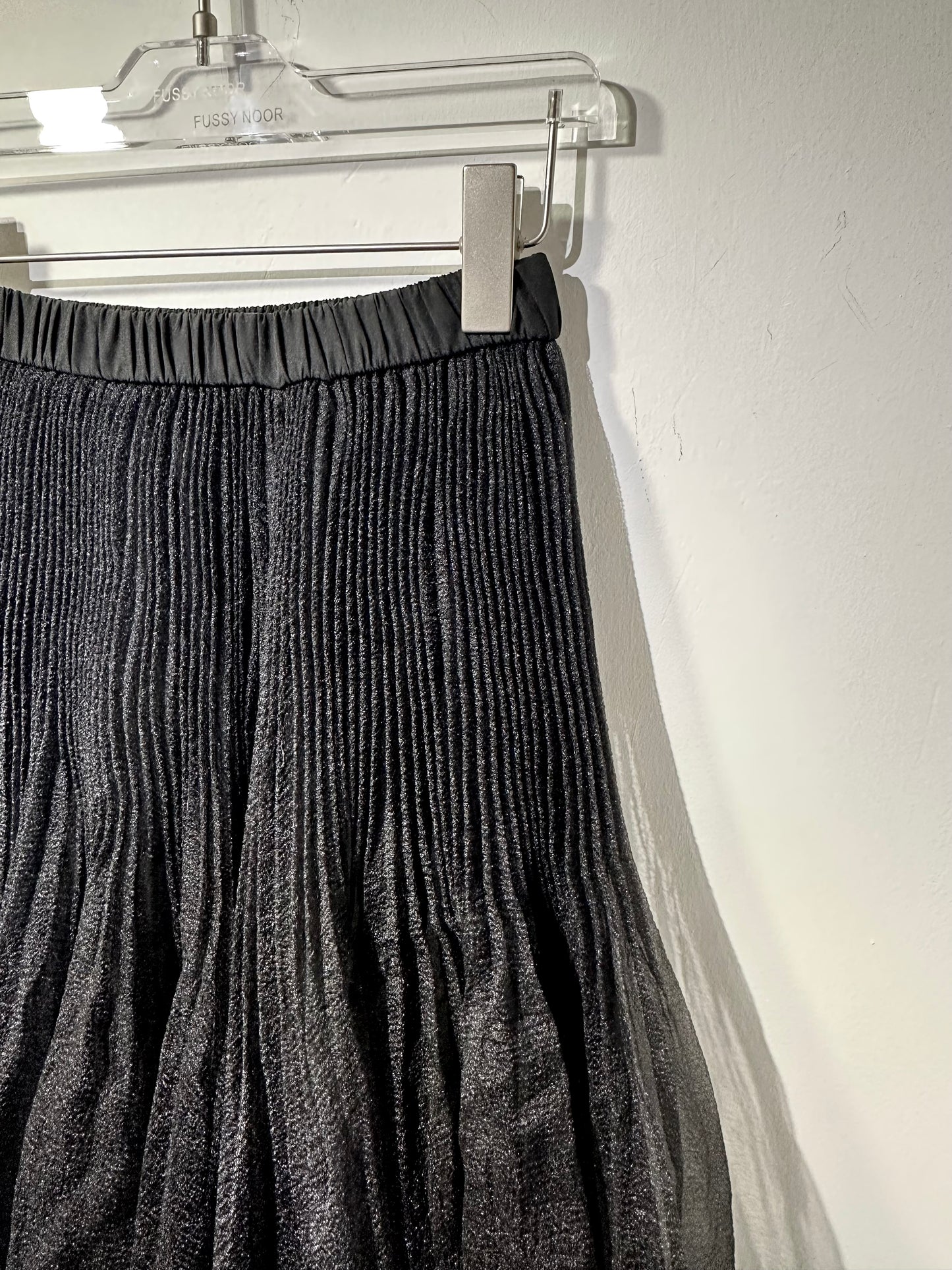 ETHEREAL BLACK PLEAT SKIRT