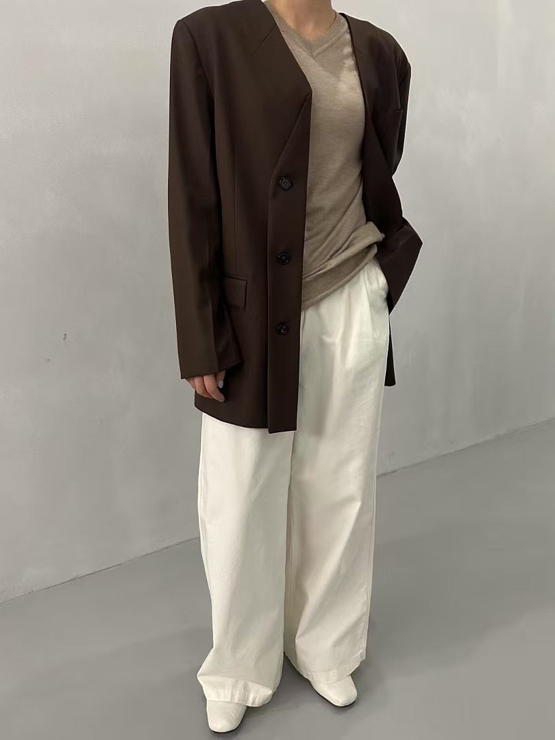 COLLARLESS OVERSIZE BLAZER