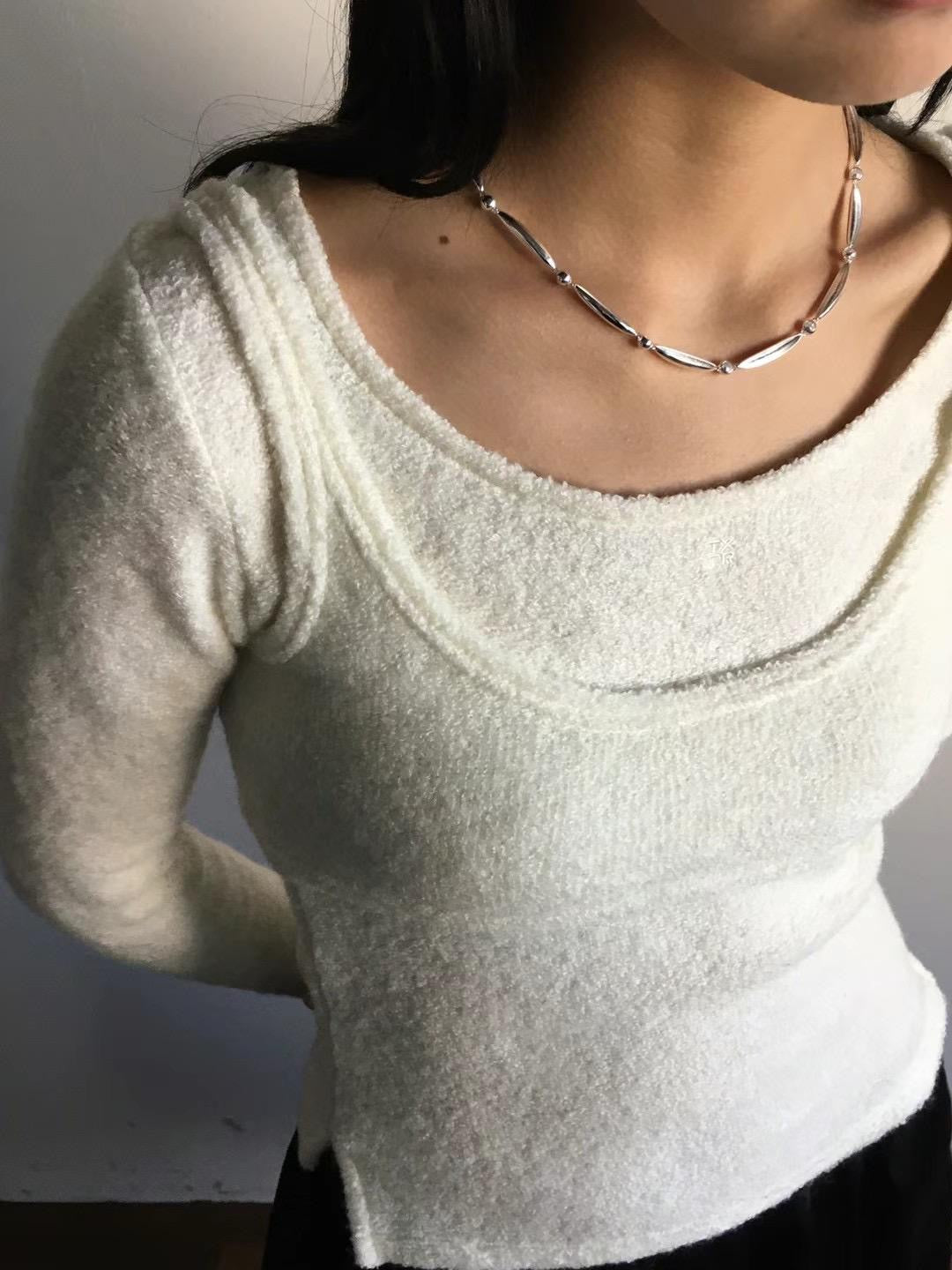 925 ALMOND MOON LINK NECKLACE