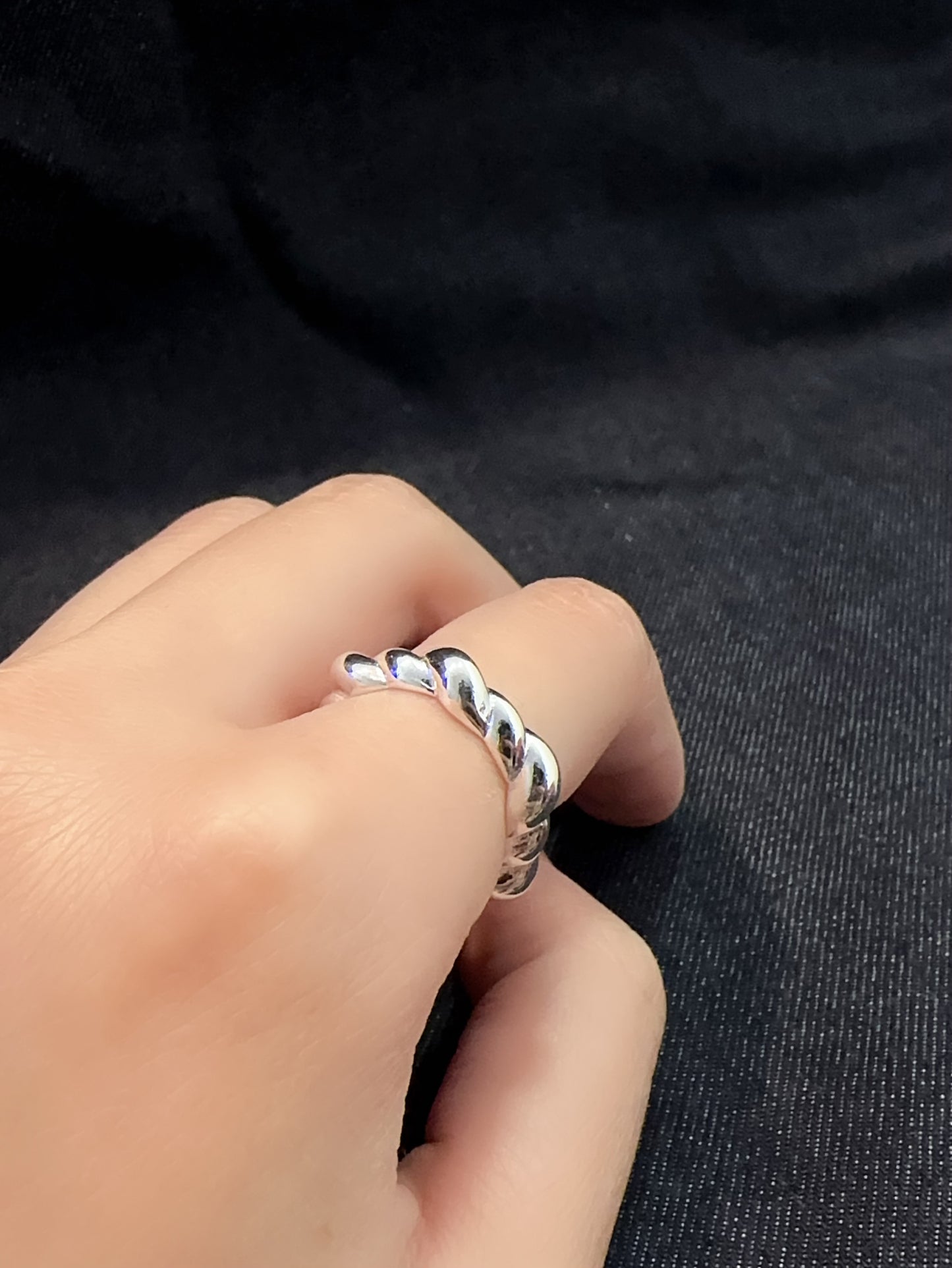 925 HEXAGON TWIST RING