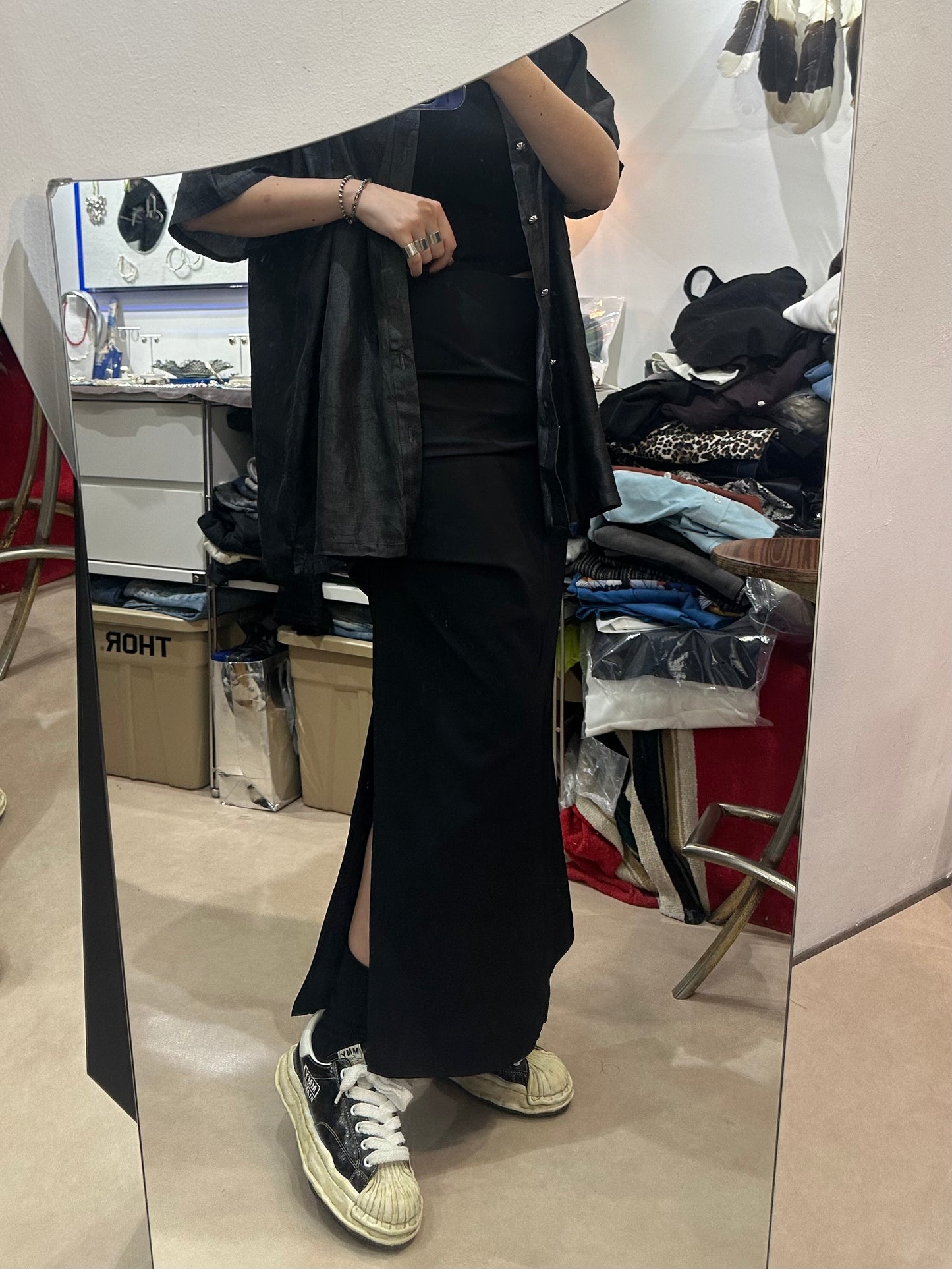 ABSTRACT WAVY PLEAT SKIRT