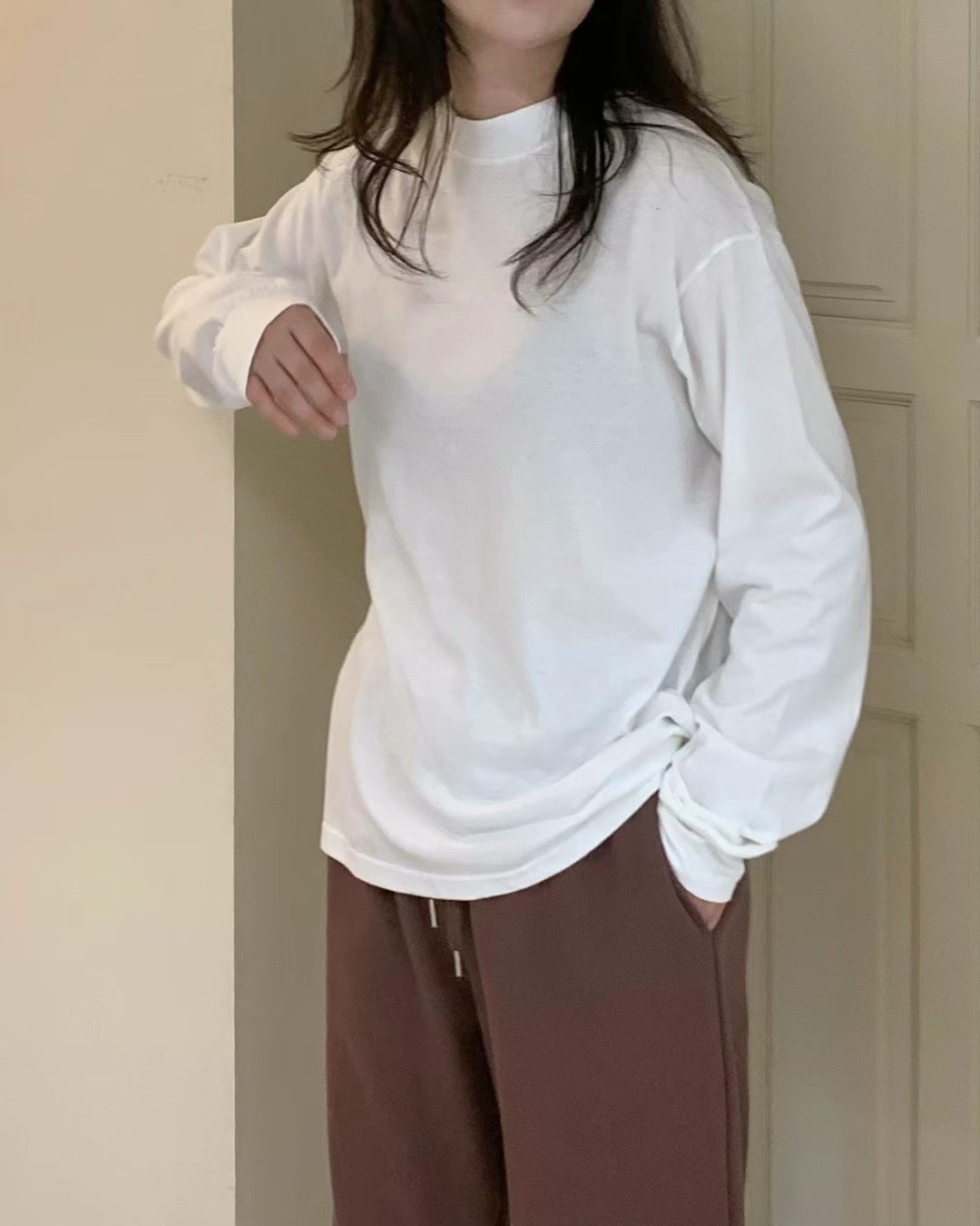 AUTUMN WIDE RIBBED COLLAR TOP