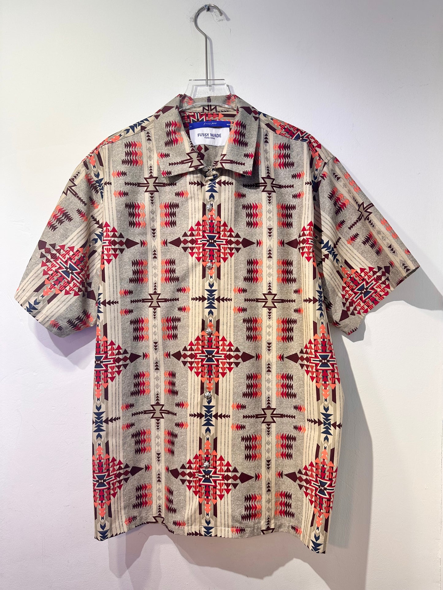 • FUSSY MADE • RED AZTEC ARROW SHIRT