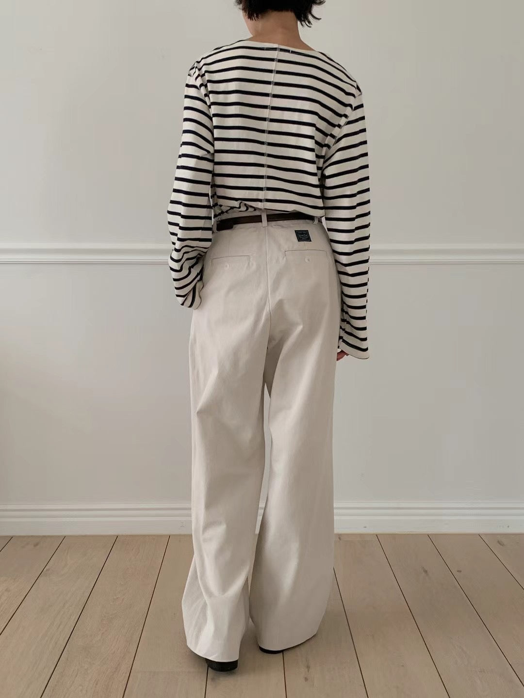 NAVY STRIPE COTTON TEE