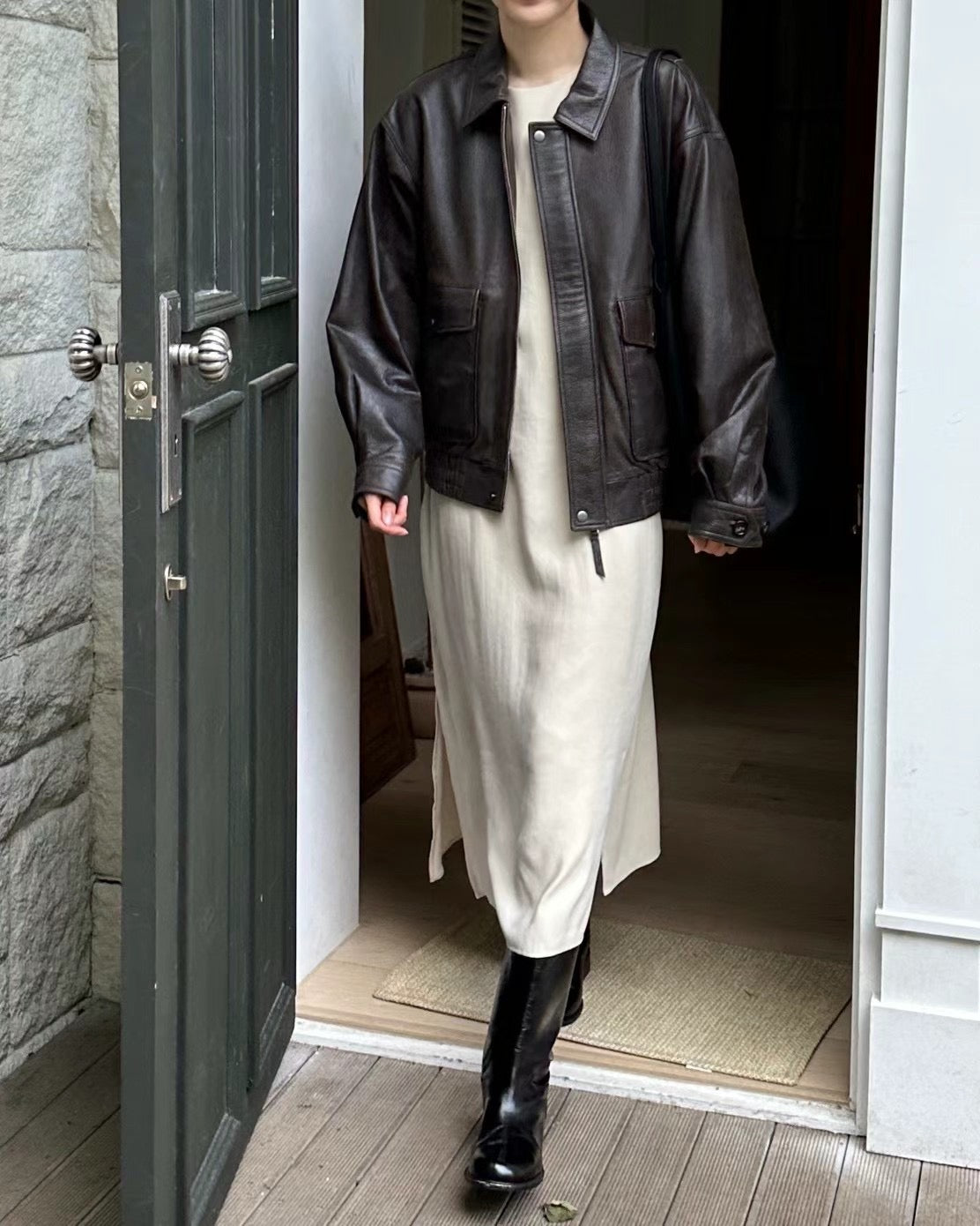 !!!LAST ORDER - SPECIAL OFFER until Sunday!!! ITALIAN CALF LEATHER BOMBER JACKET