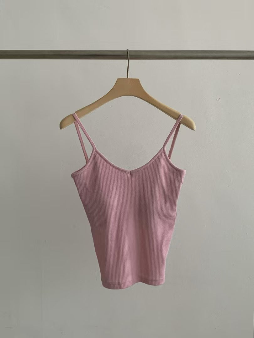 LINE STRAP V NECK BRA TOP - 4 COLOURS