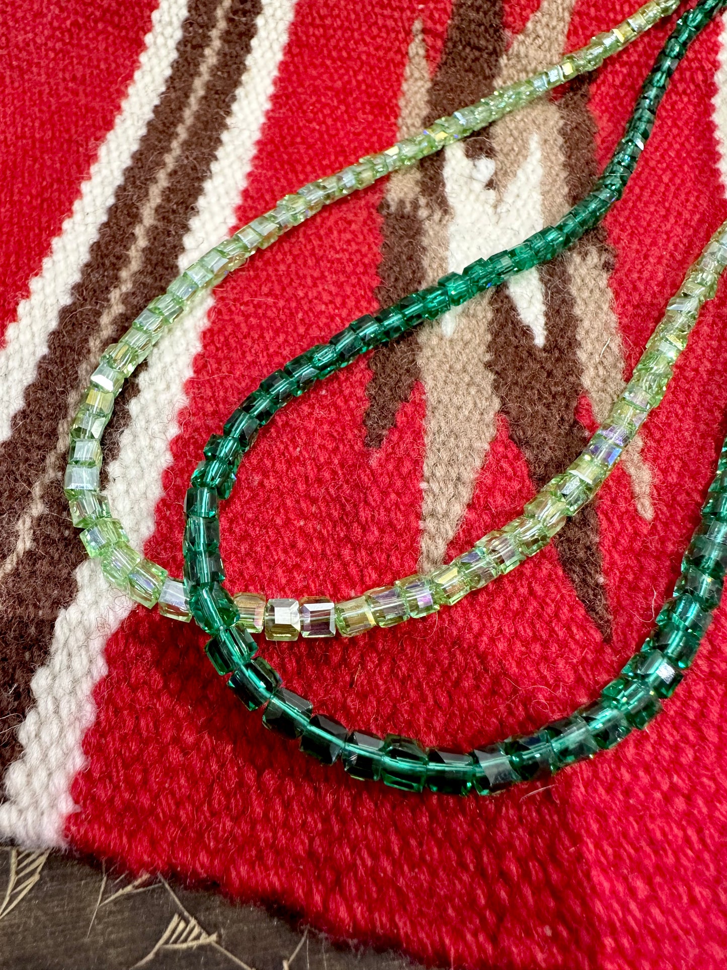 JAPAN CUBIC GLAZE TRANSPARENT BEADS NECKLACE