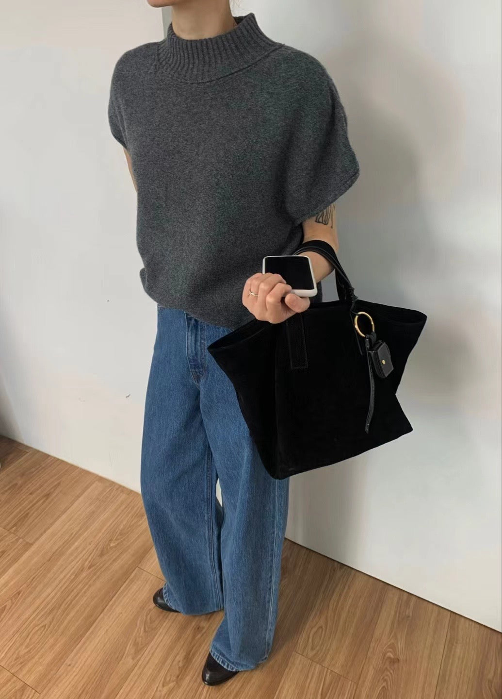 SUEDE HANDBAG