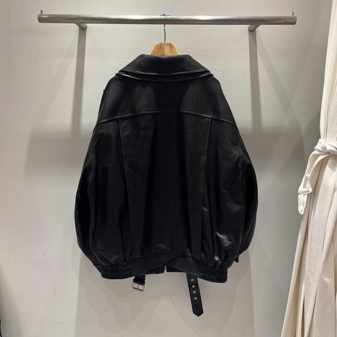 SHEEPSKIN LEATHER BIKER