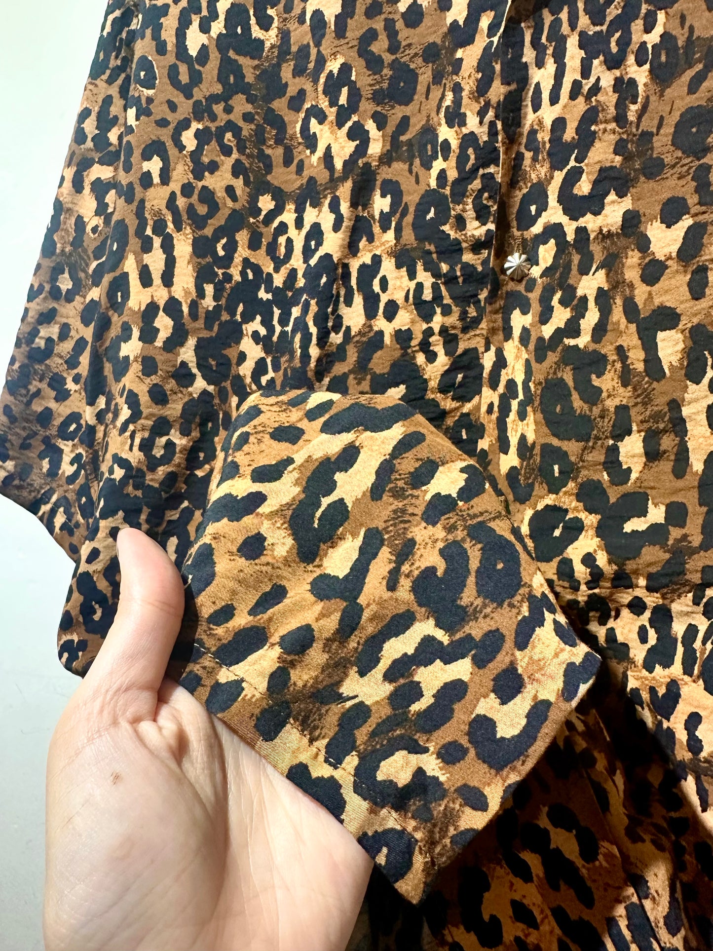 • FUSSY MADE • TAN BOLD LEOPARD SHIRT