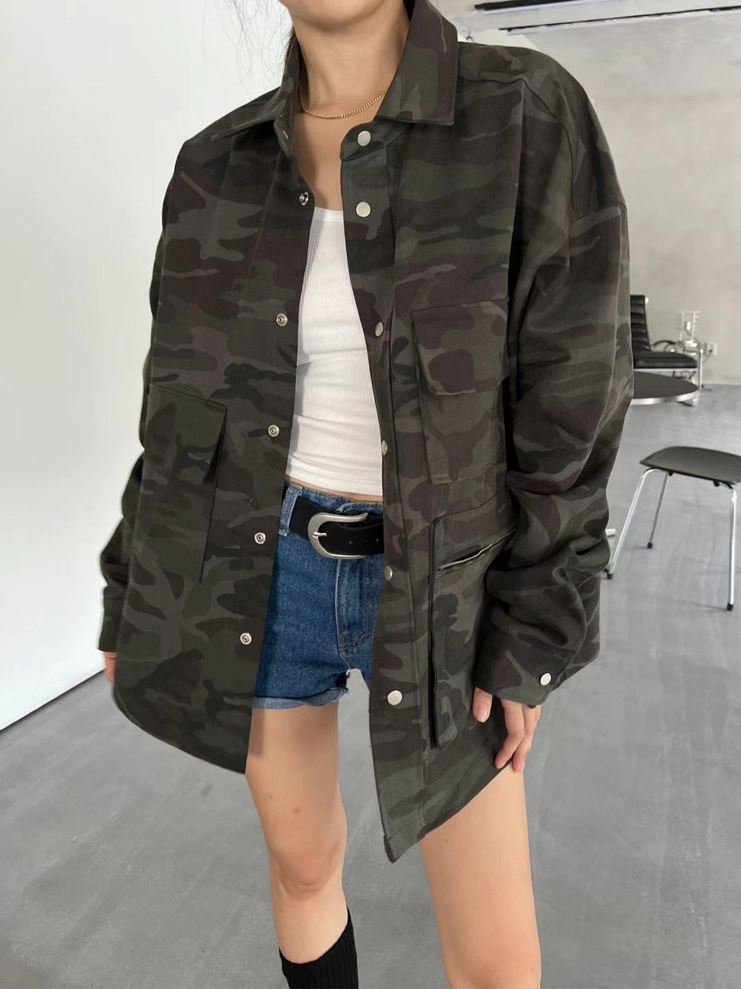 SPECIAL PATTERNED POCKET JACKET ( LEOPARD / CAMOUFLAGE )