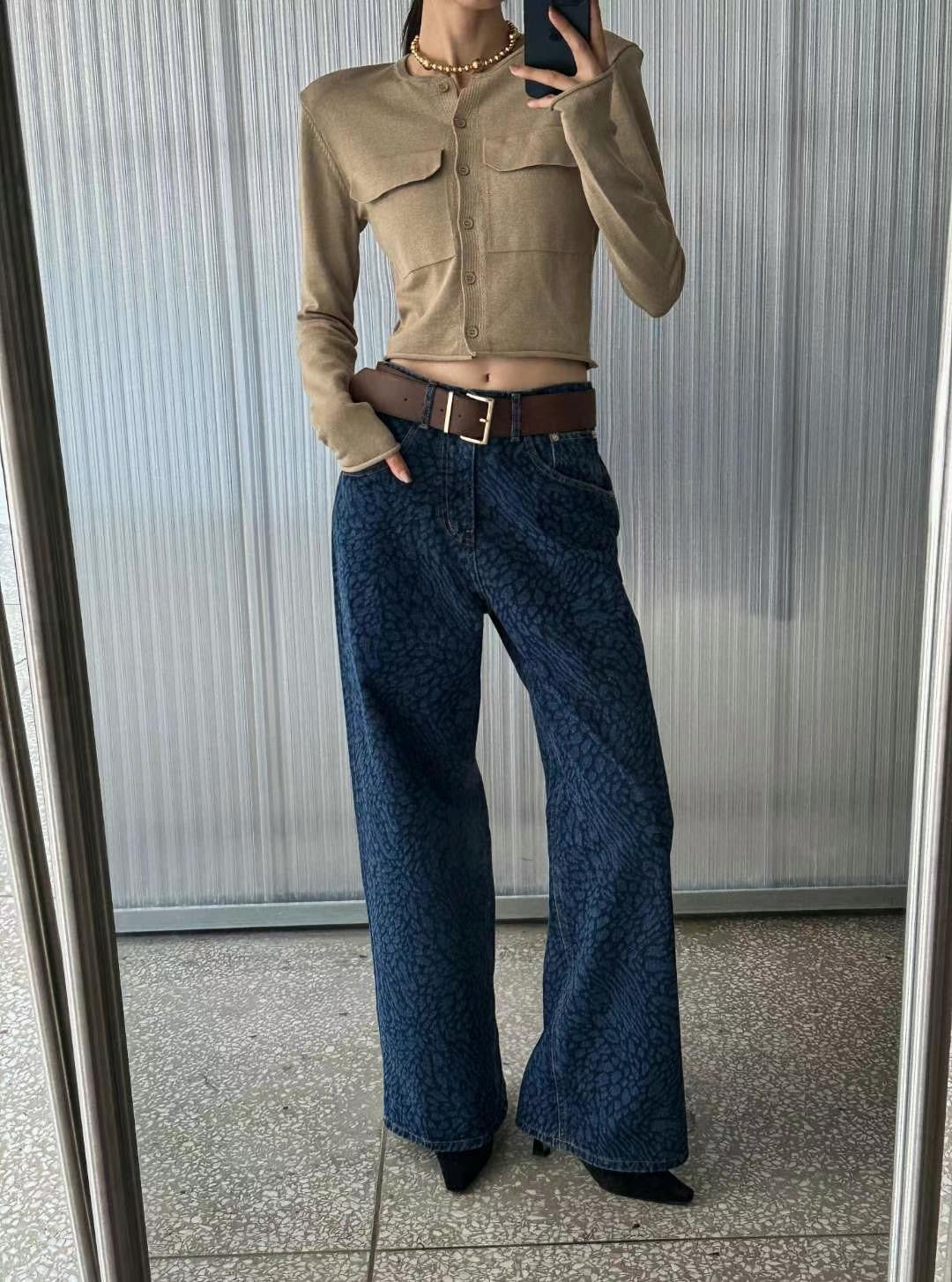 STONE PATTERN JEANS