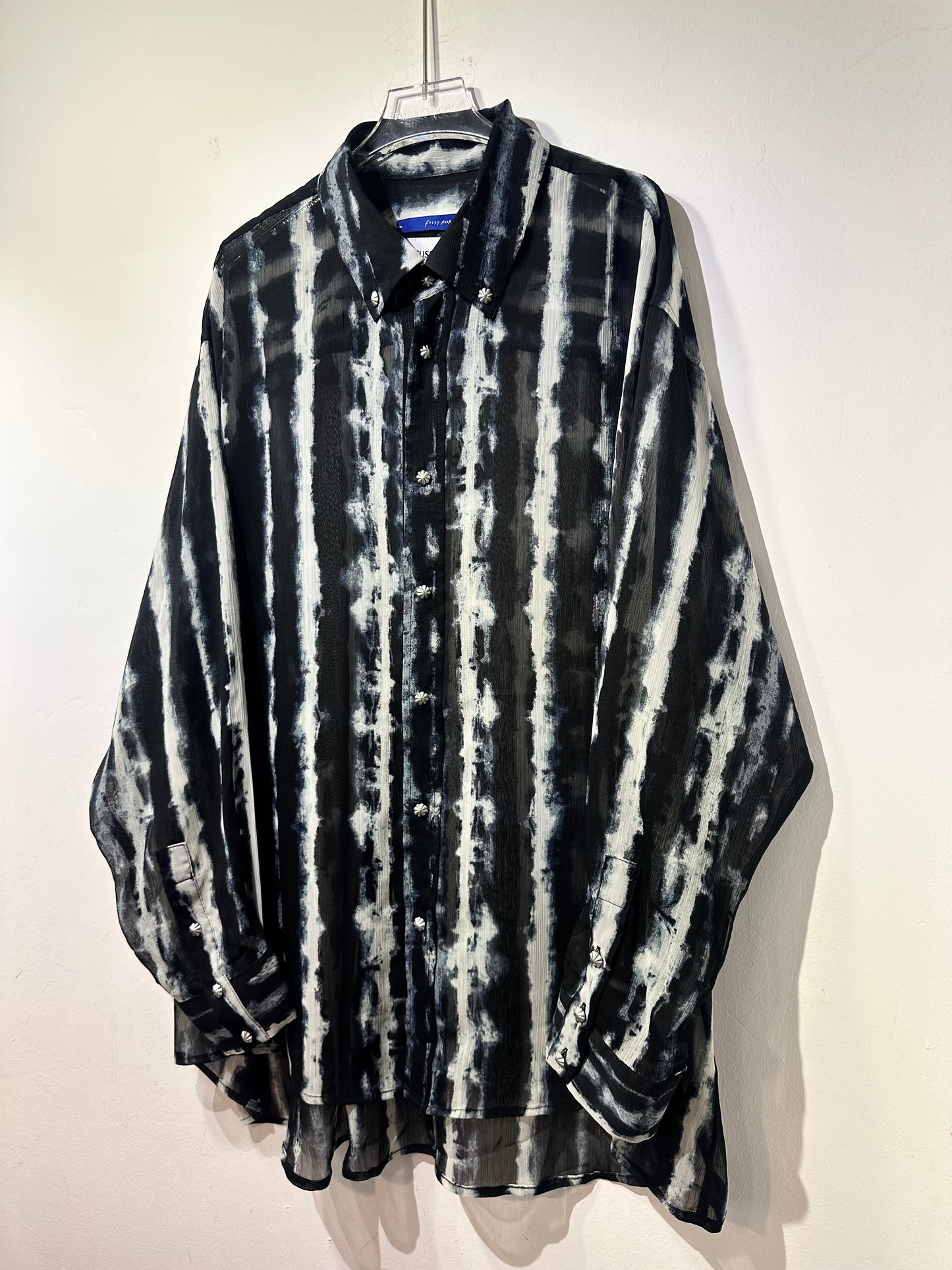 • FUSSY MADE • INK DYE PRINTED SHEER SHIRT ( LONG SLEEVES )