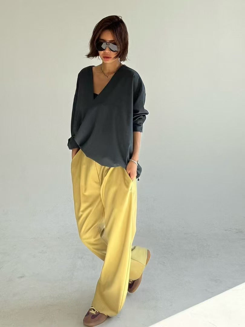 V NECK CHIFFON TOP