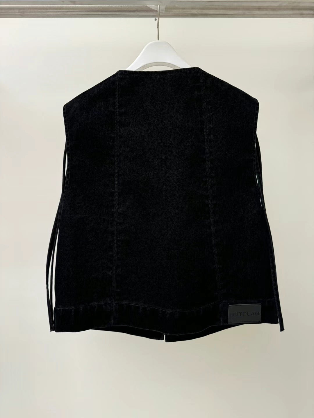 DRAWSTRING DENIM VEST